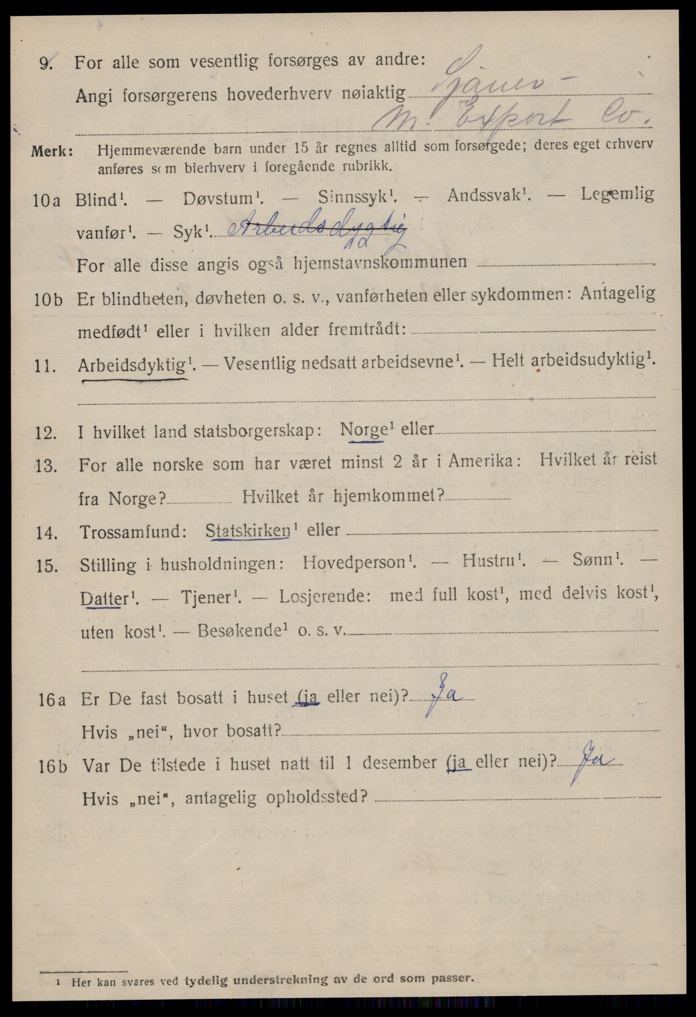 SAT, 1920 census for Molde, 1920, p. 5418