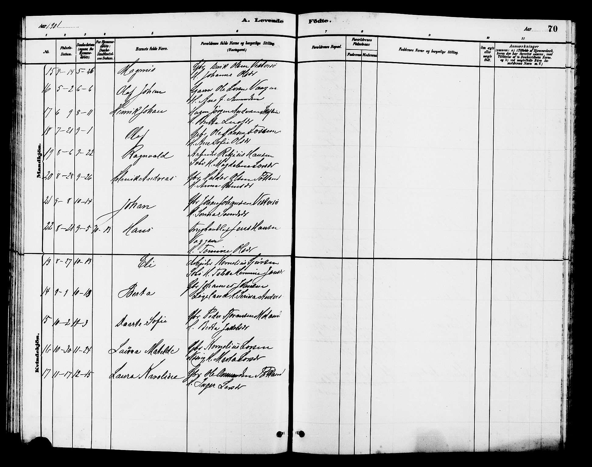 Hjelmeland sokneprestkontor, AV/SAST-A-101843/01/V/L0007: Parish register (copy) no. B 7, 1880-1909, p. 70