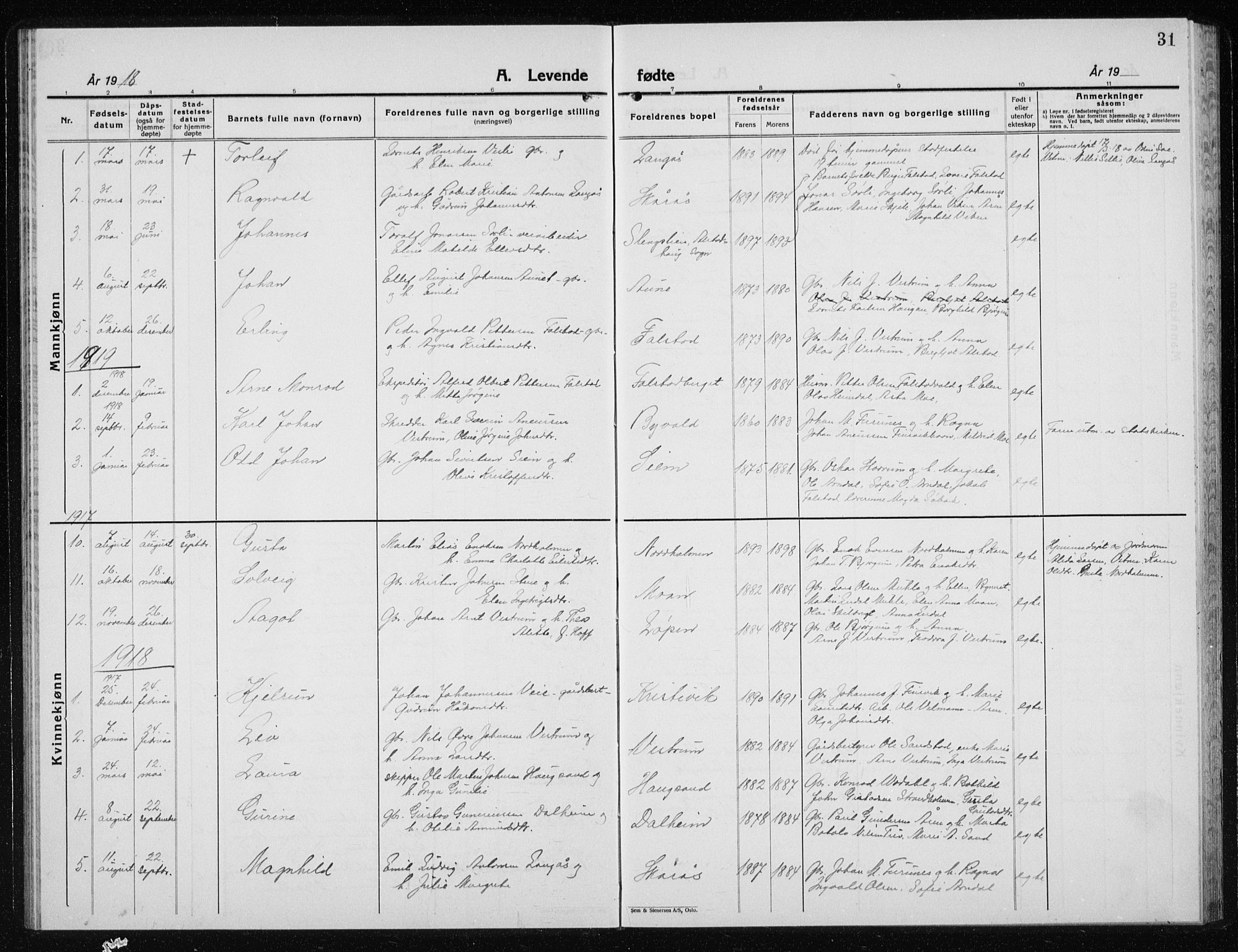 Ministerialprotokoller, klokkerbøker og fødselsregistre - Nord-Trøndelag, AV/SAT-A-1458/719/L0180: Parish register (copy) no. 719C01, 1878-1940, p. 31