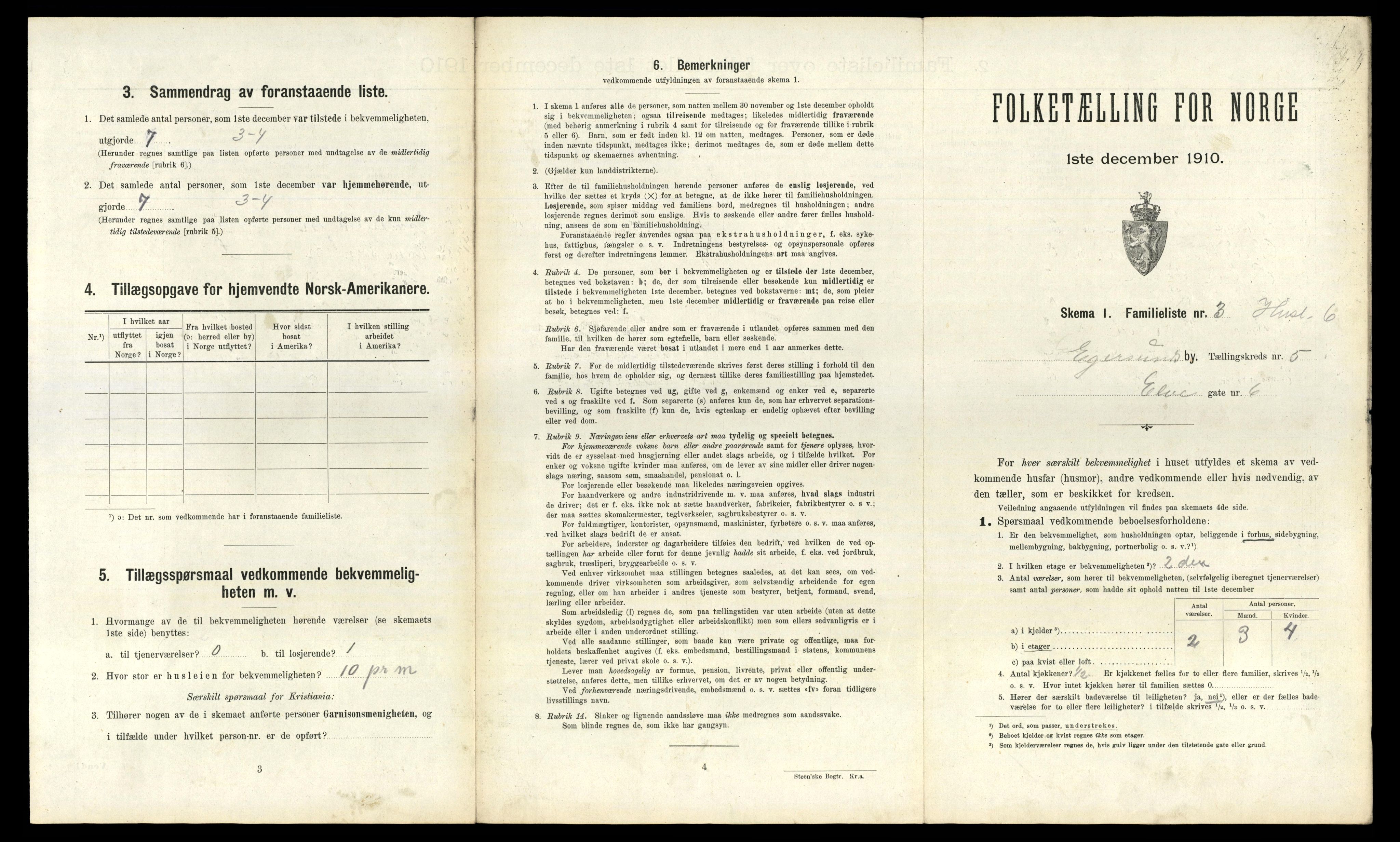 RA, 1910 census for Egersund, 1910, p. 1459