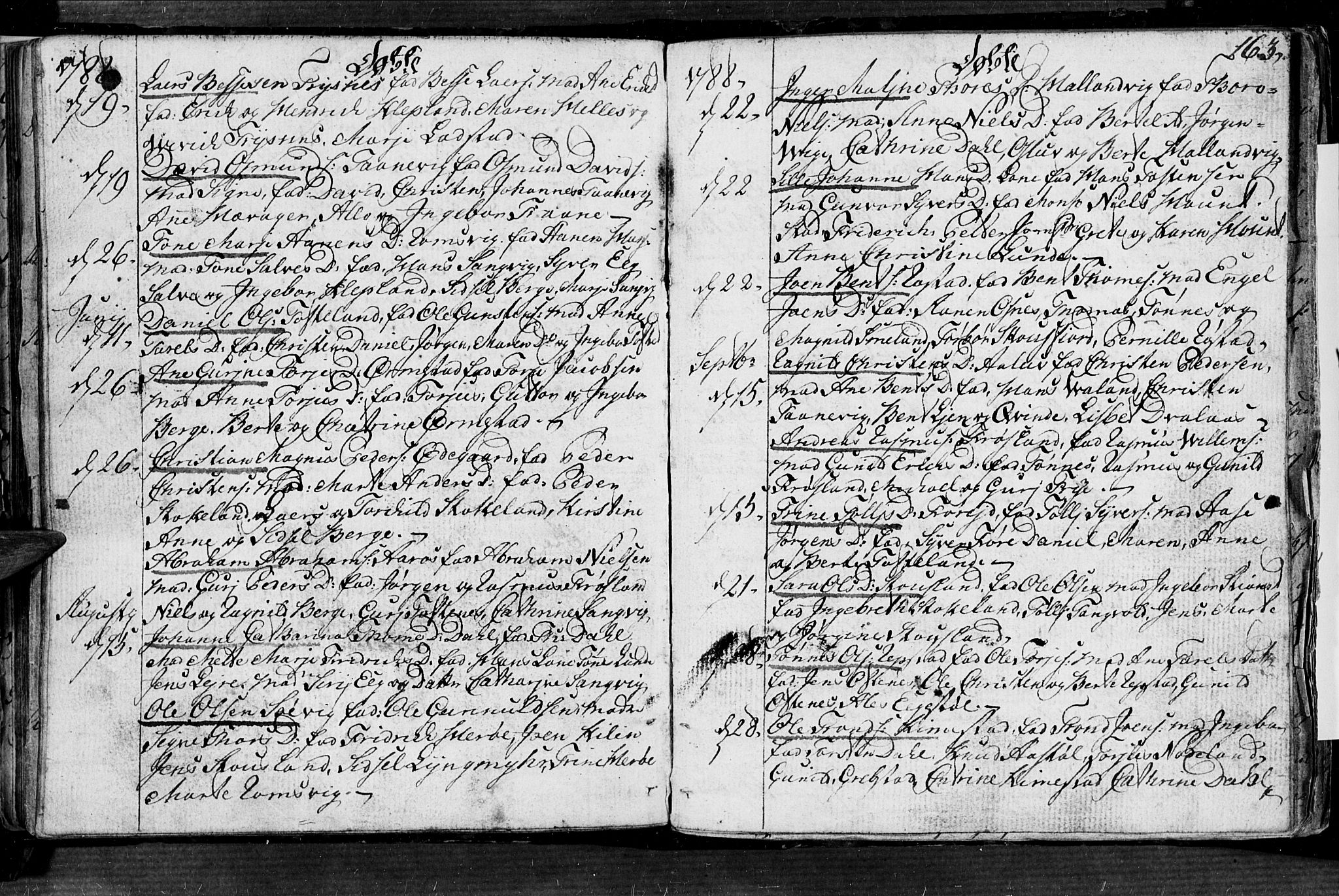 Søgne sokneprestkontor, SAK/1111-0037/F/Fa/Fab/L0004: Parish register (official) no. A 4, 1770-1822, p. 162-163