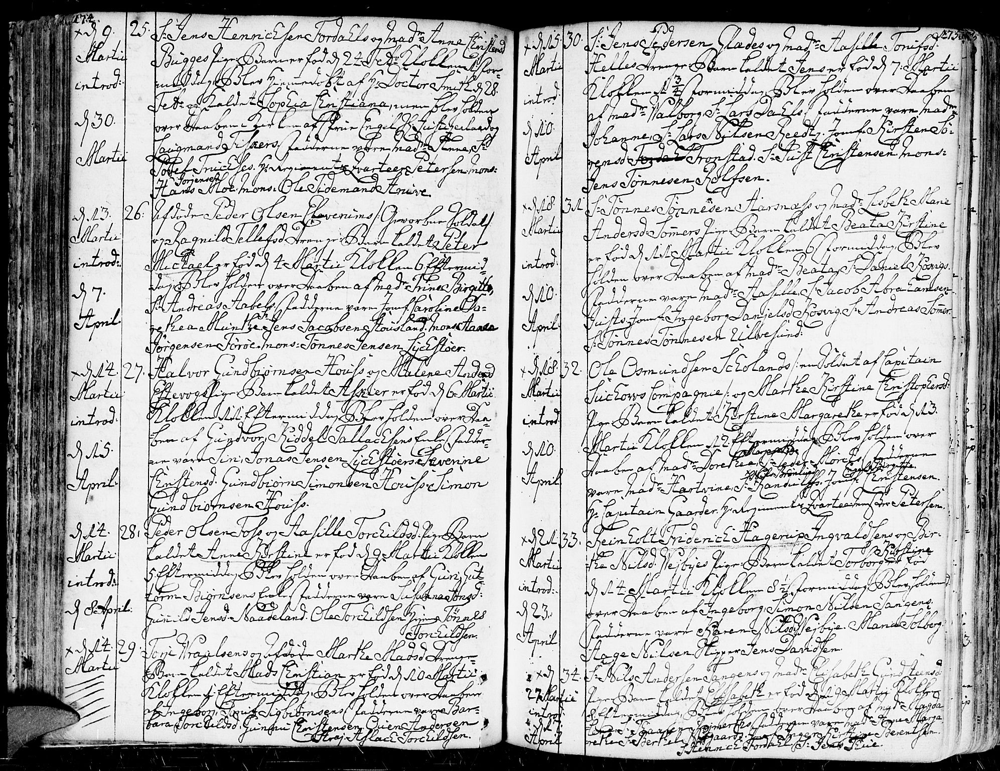 Kristiansand domprosti, AV/SAK-1112-0006/F/Fa/L0003: Parish register (official) no. A 3, 1778-1818, p. 174-175