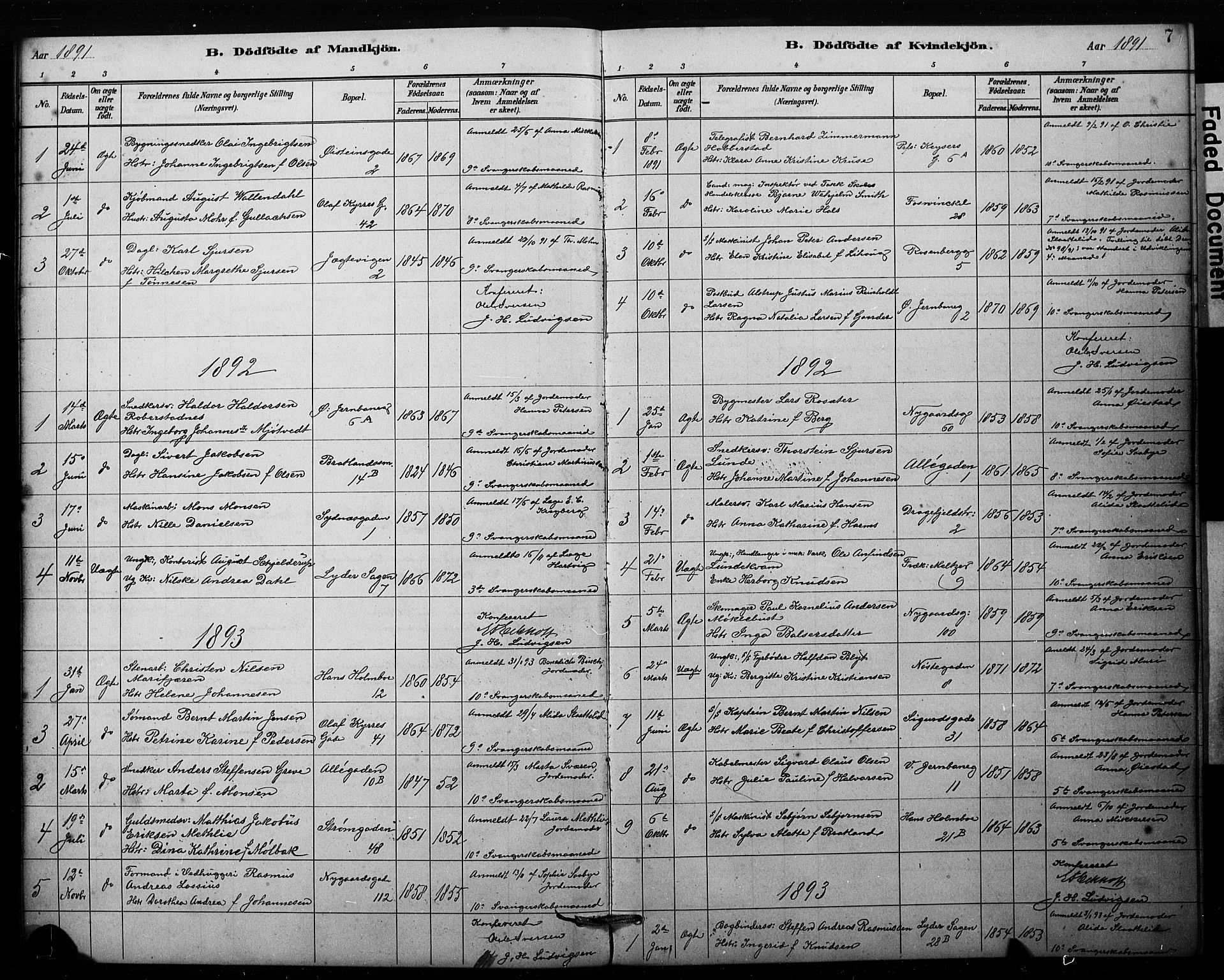Johanneskirken sokneprestembete, SAB/A-76001/H/Hab: Parish register (copy) no. E 1, 1885-1915, p. 7