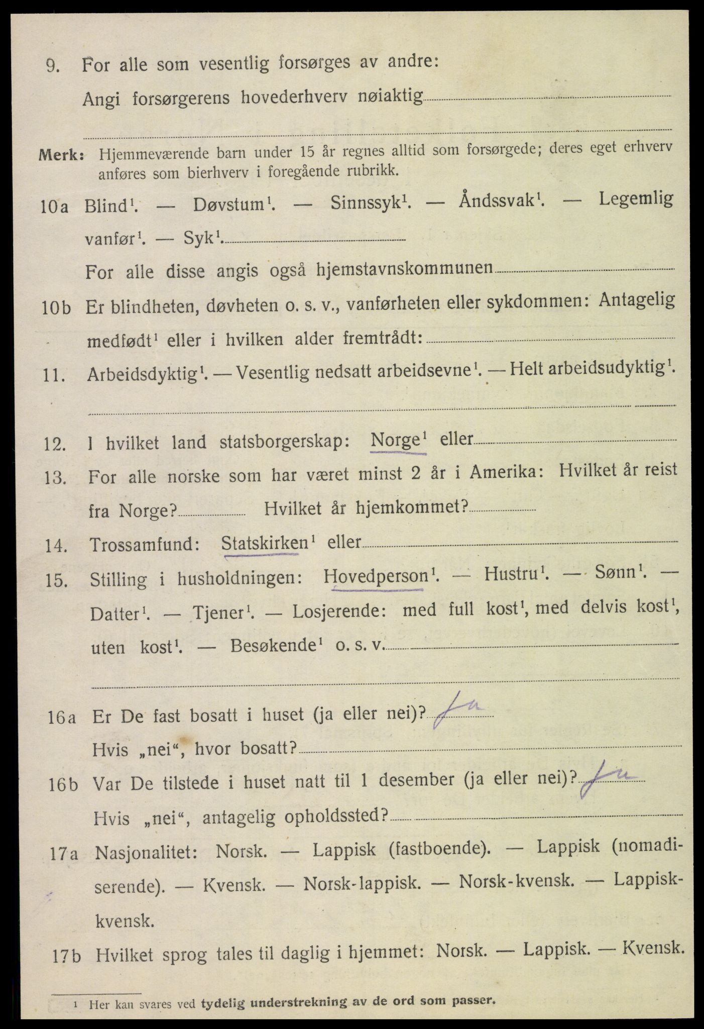 SAT, 1920 census for Grong, 1920, p. 3284