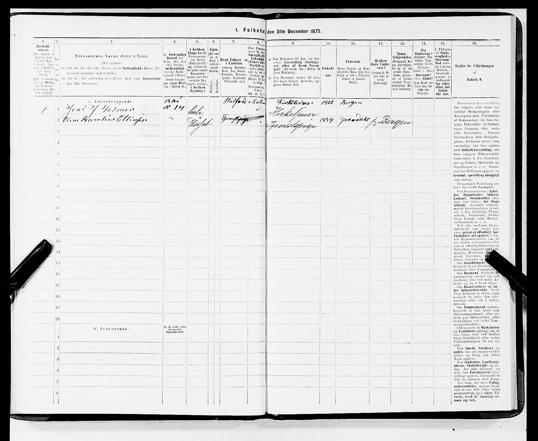 SAB, 1875 census for 1301 Bergen, 1875, p. 3161