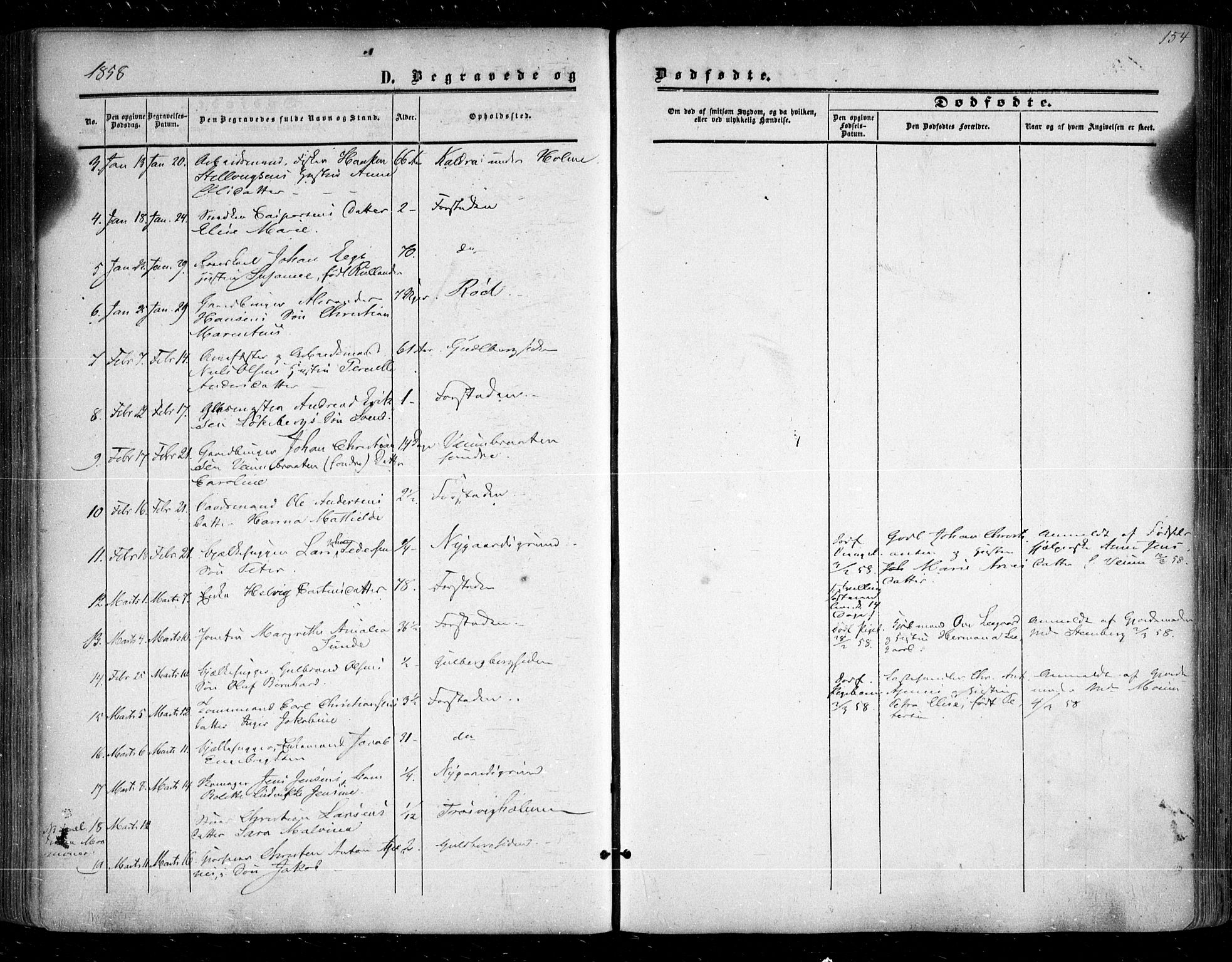 Glemmen prestekontor Kirkebøker, SAO/A-10908/F/Fa/L0007: Parish register (official) no. 7, 1853-1862, p. 154