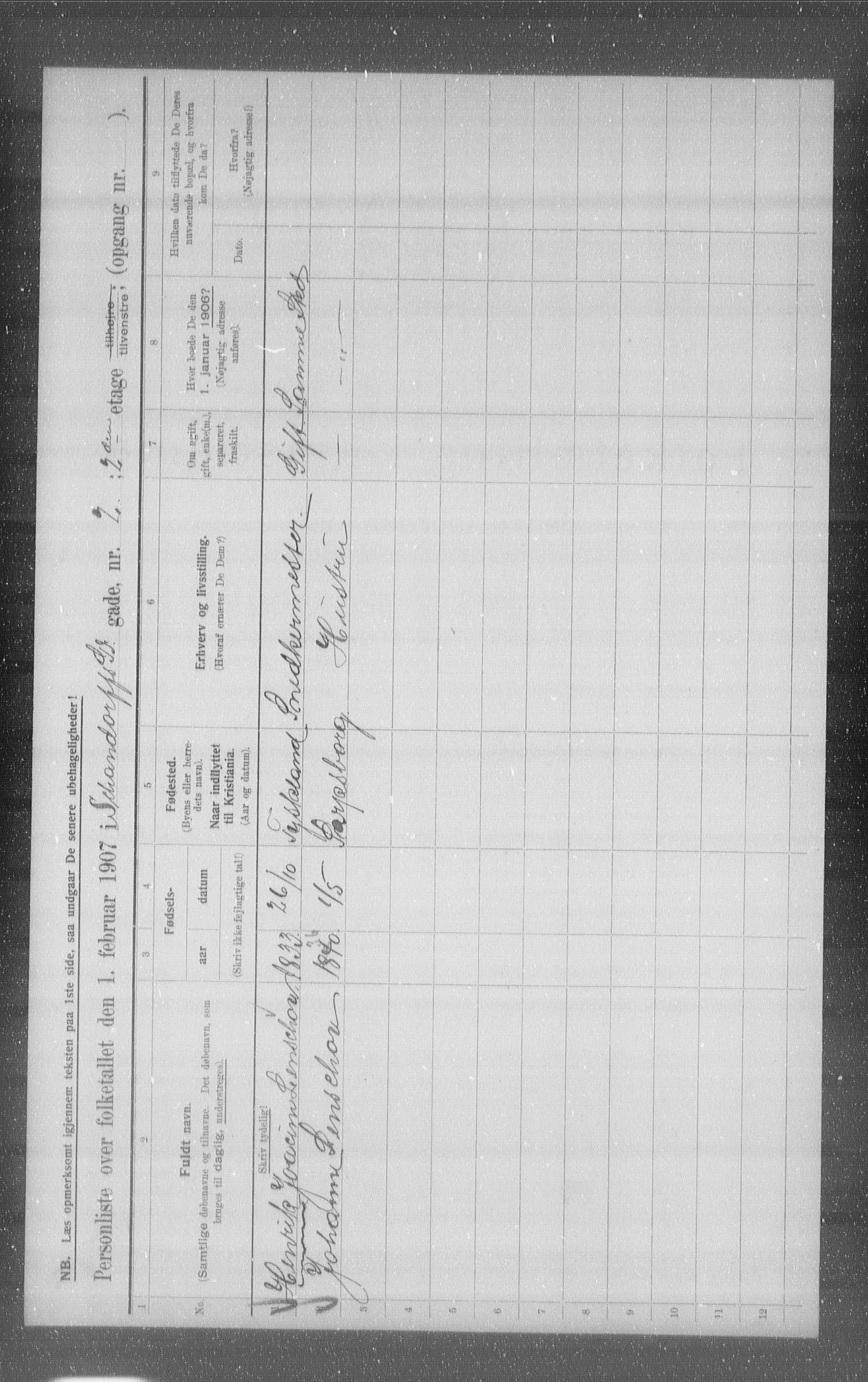 OBA, Municipal Census 1907 for Kristiania, 1907, p. 45770