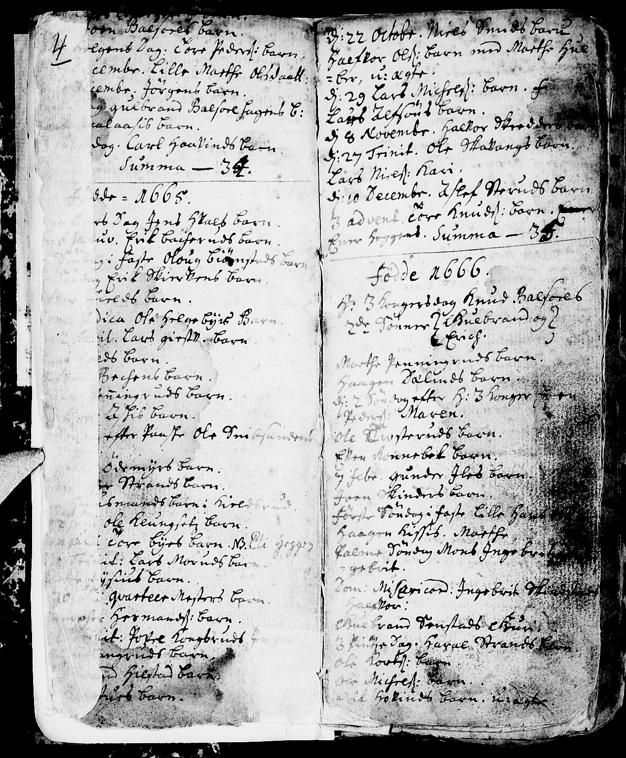 Nes prestekontor, Hedmark, AV/SAH-PREST-020/L/La/L0001: Parish register (copy) no. 1, 1663-1784, p. 4-5