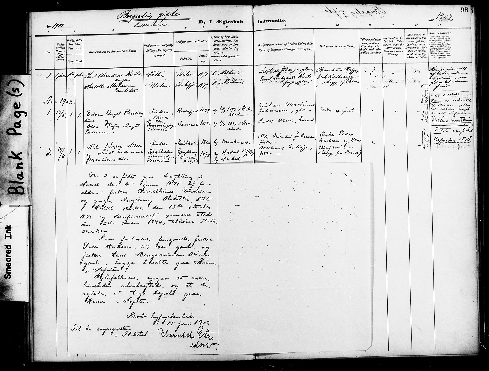 Ministerialprotokoller, klokkerbøker og fødselsregistre - Nordland, SAT/A-1459/886/L1220: Parish register (official) no. 886A02, 1892-1903