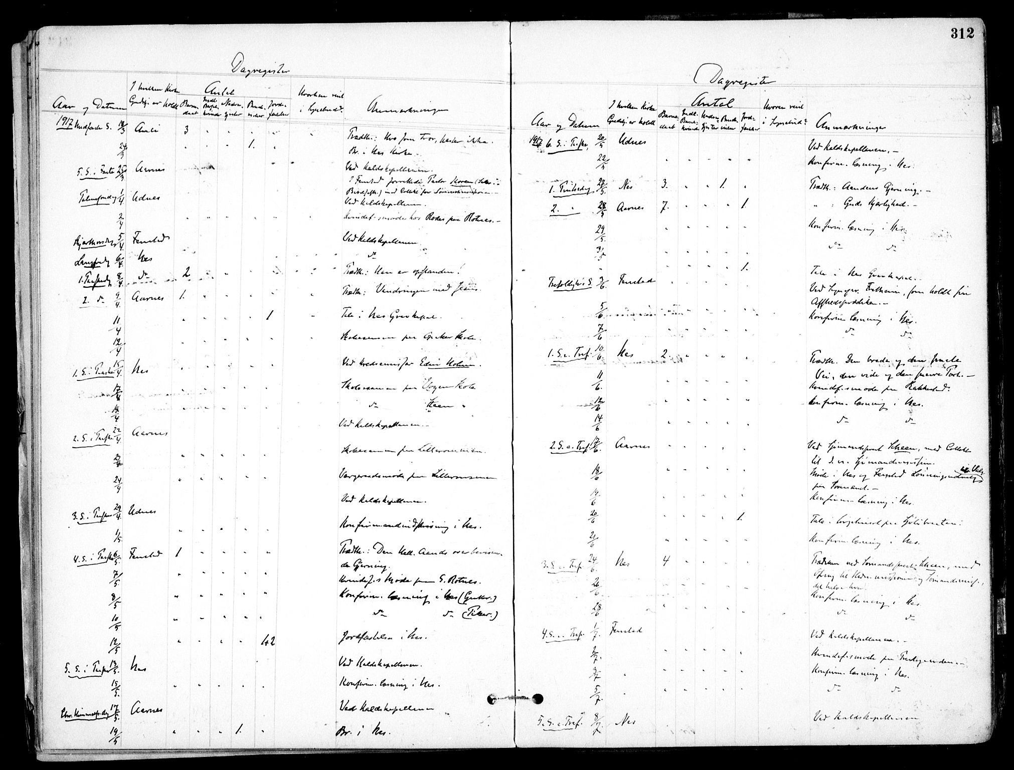 Nes prestekontor Kirkebøker, SAO/A-10410/F/Fb/L0002: Parish register (official) no. II 2, 1883-1918, p. 312