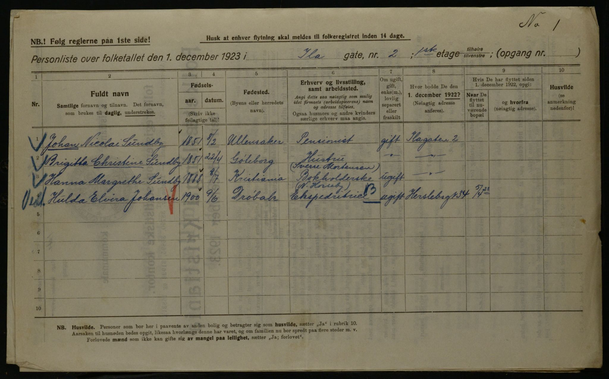 OBA, Municipal Census 1923 for Kristiania, 1923, p. 48348