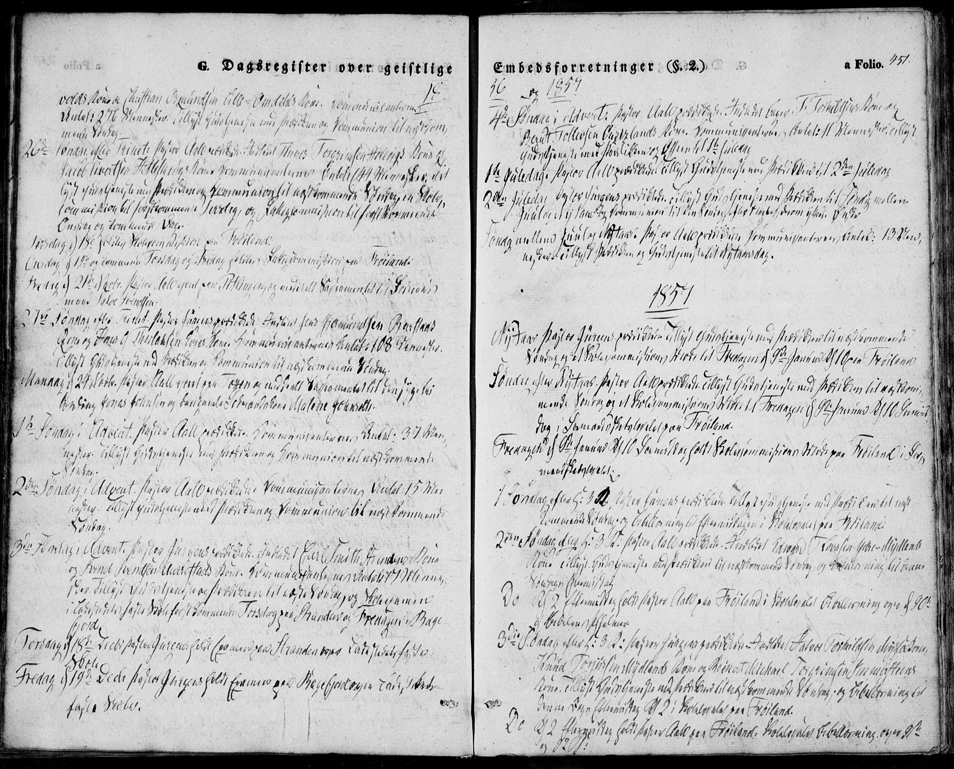 Sokndal sokneprestkontor, SAST/A-101808: Parish register (official) no. A 8.2, 1842-1857, p. 451