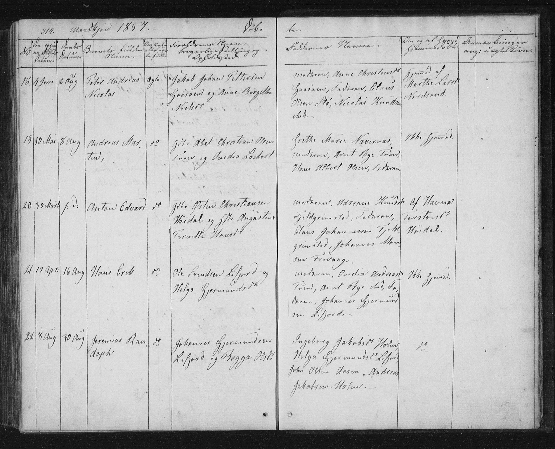 Ministerialprotokoller, klokkerbøker og fødselsregistre - Nordland, AV/SAT-A-1459/893/L1332: Parish register (official) no. 893A05, 1841-1858, p. 314