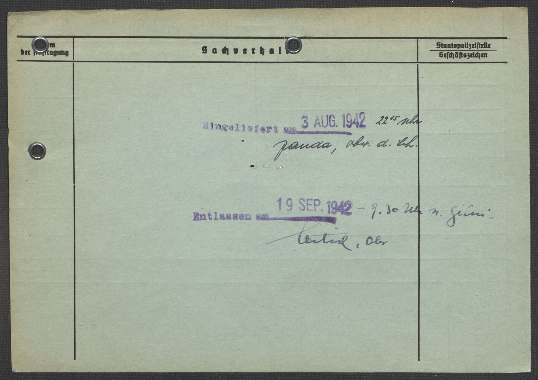 Befehlshaber der Sicherheitspolizei und des SD, AV/RA-RAFA-5969/E/Ea/Eaa/L0002: Register over norske fanger i Møllergata 19: Bj-Eng, 1940-1945, p. 1094