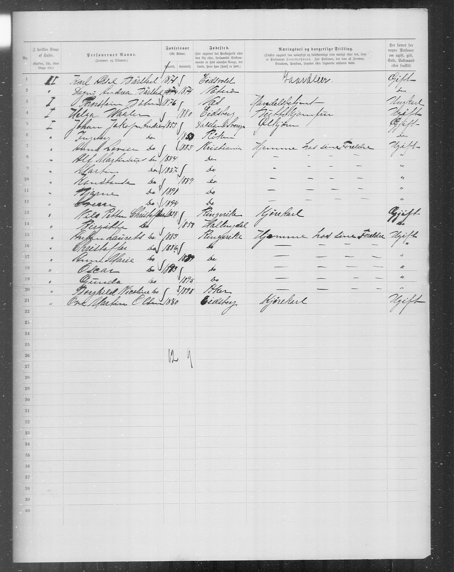 OBA, Municipal Census 1899 for Kristiania, 1899, p. 6729