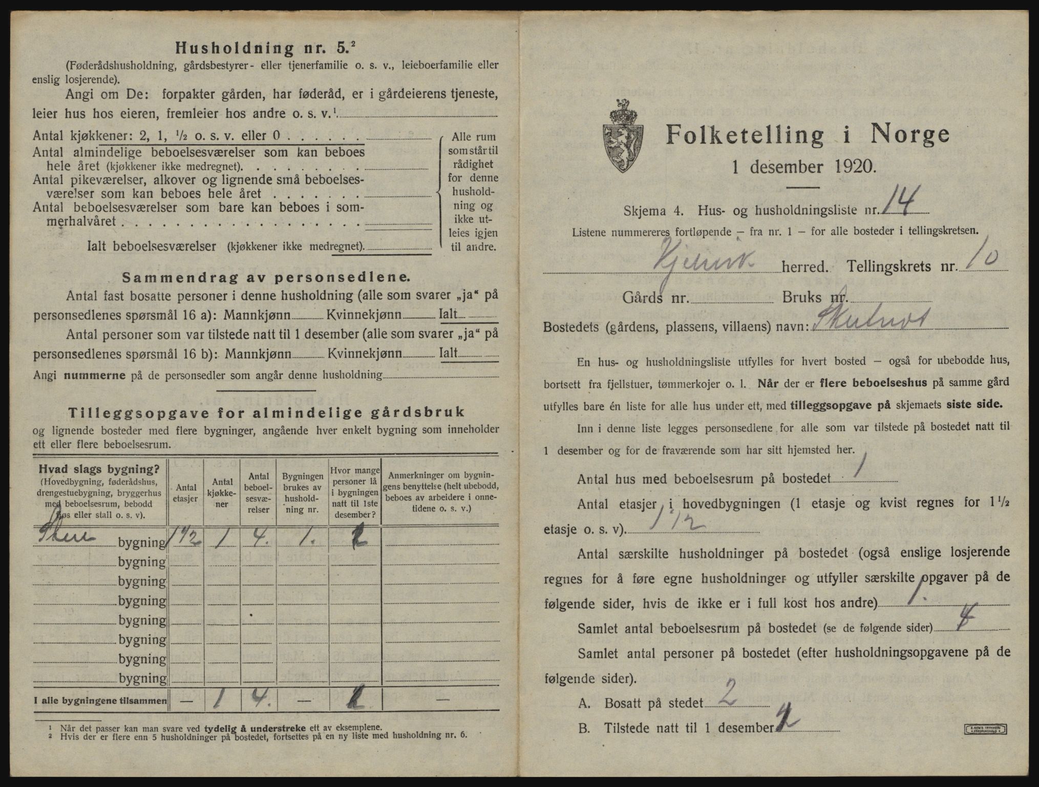 SATØ, 1920 census for Kjelvik, 1920, p. 1136