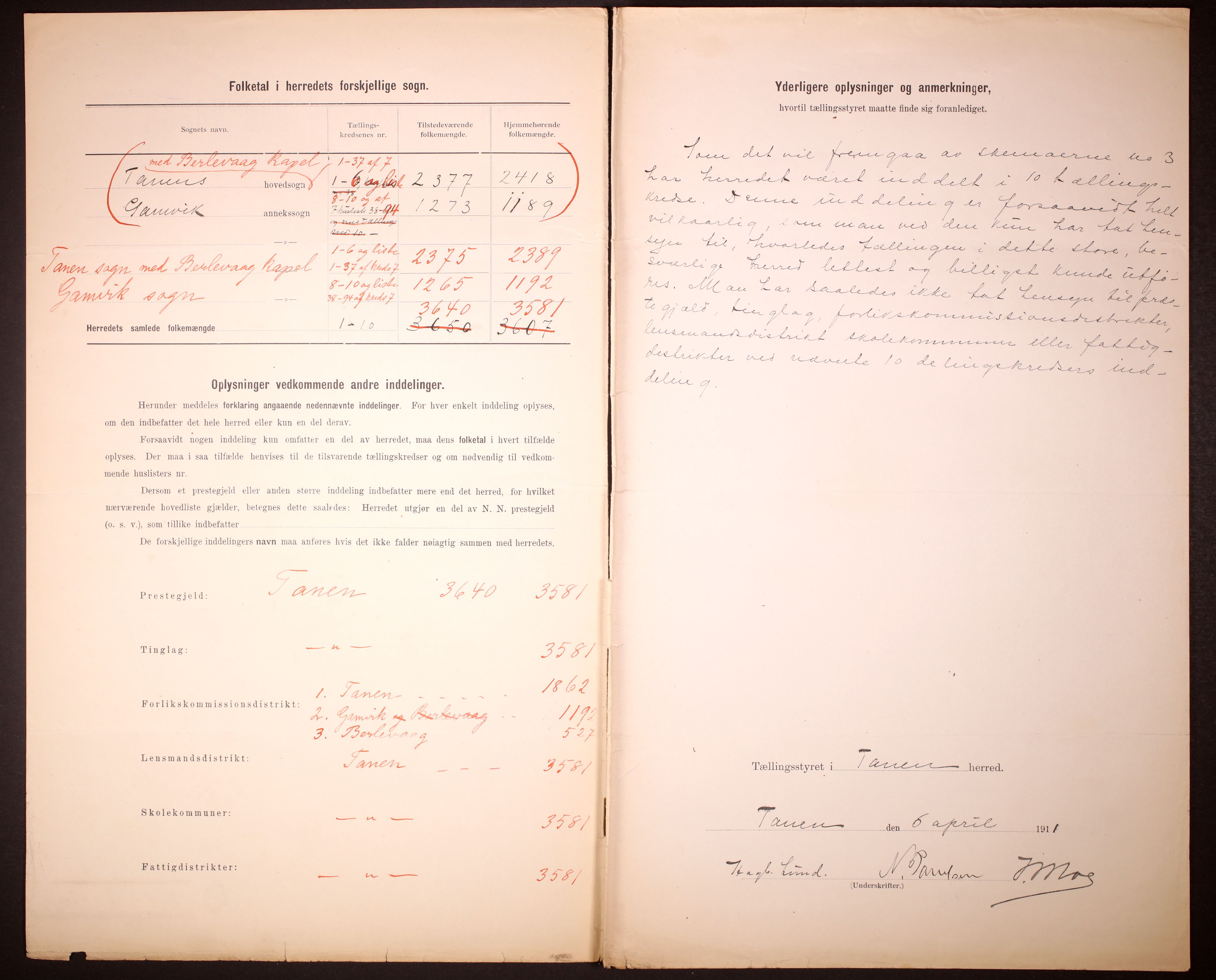 RA, 1910 census for Tana, 1910, p. 3