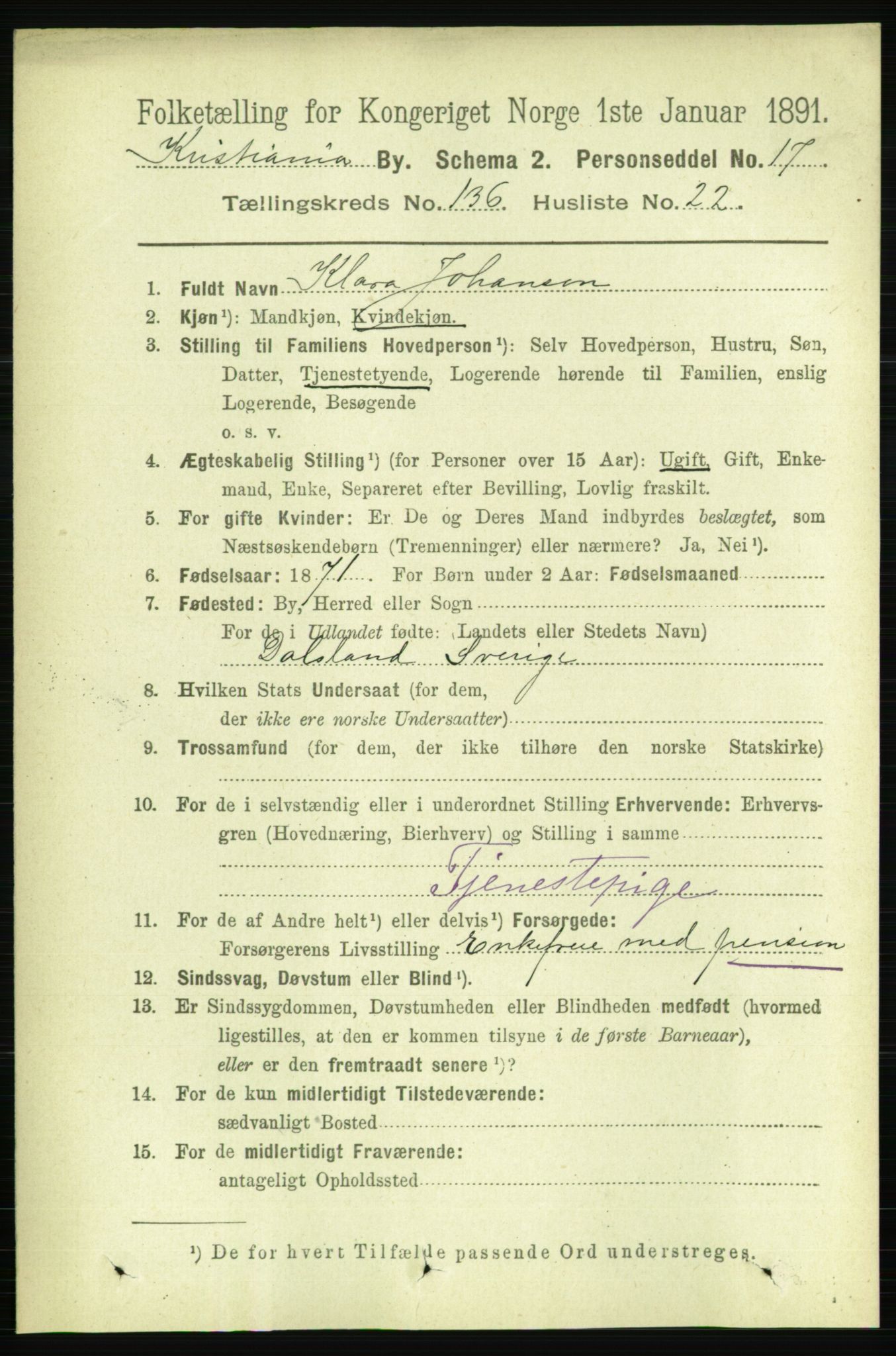 RA, 1891 census for 0301 Kristiania, 1891, p. 75838