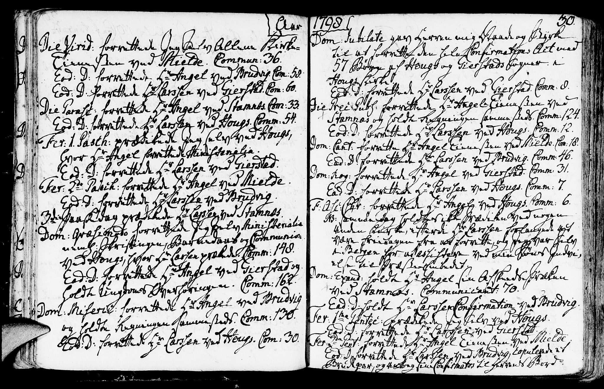 Haus sokneprestembete, SAB/A-75601/H/Haa: Parish register (official) no. A 11, 1796-1816, p. 30