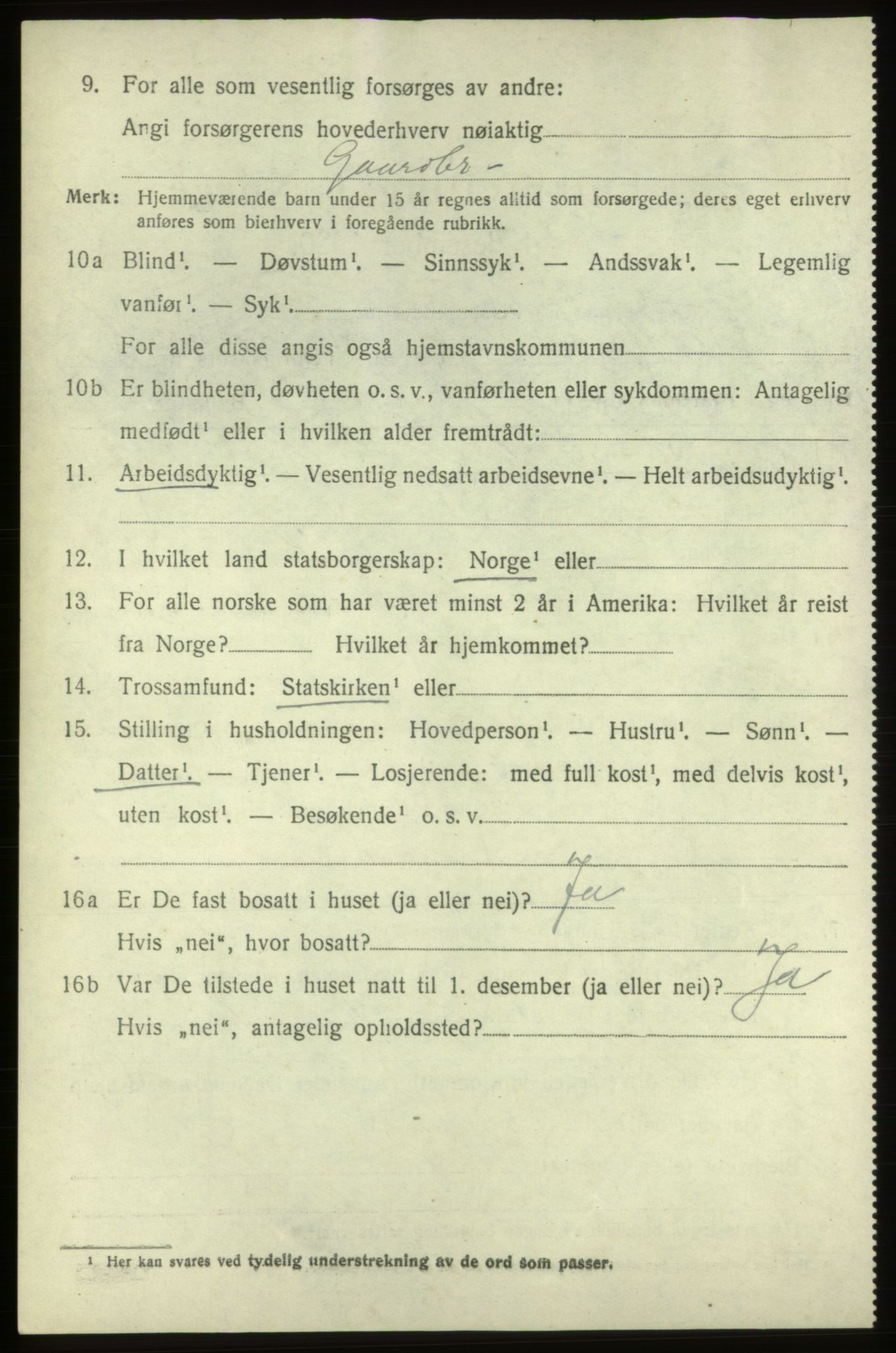 SAB, 1920 census for Fitjar, 1920, p. 2513