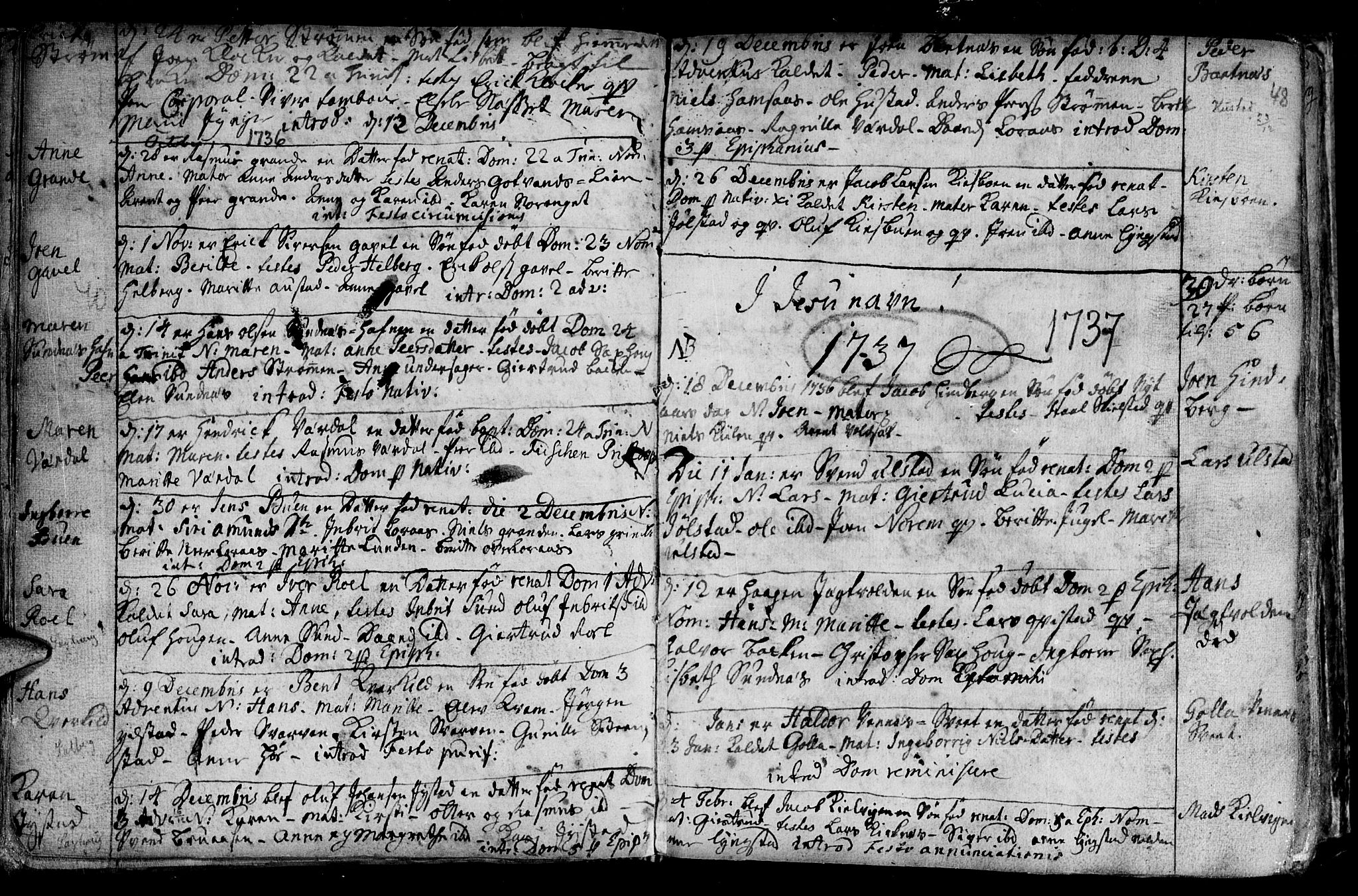 Ministerialprotokoller, klokkerbøker og fødselsregistre - Nord-Trøndelag, SAT/A-1458/730/L0272: Parish register (official) no. 730A01, 1733-1764, p. 48