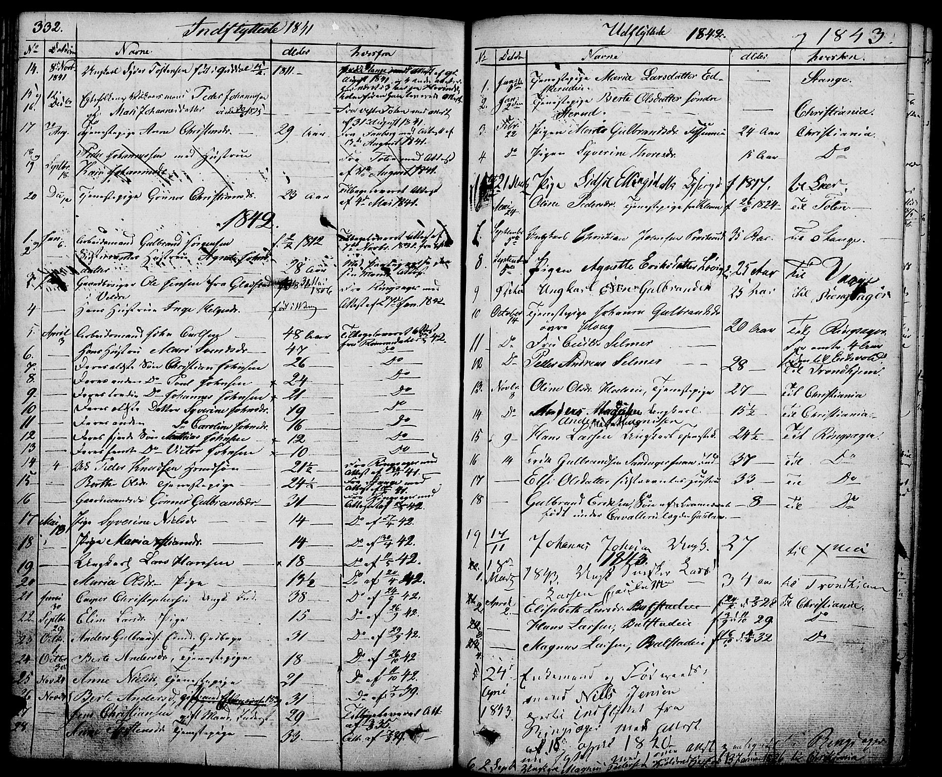 Nes prestekontor, Hedmark, SAH/PREST-020/K/Ka/L0003: Parish register (official) no. 3, 1827-1851, p. 332