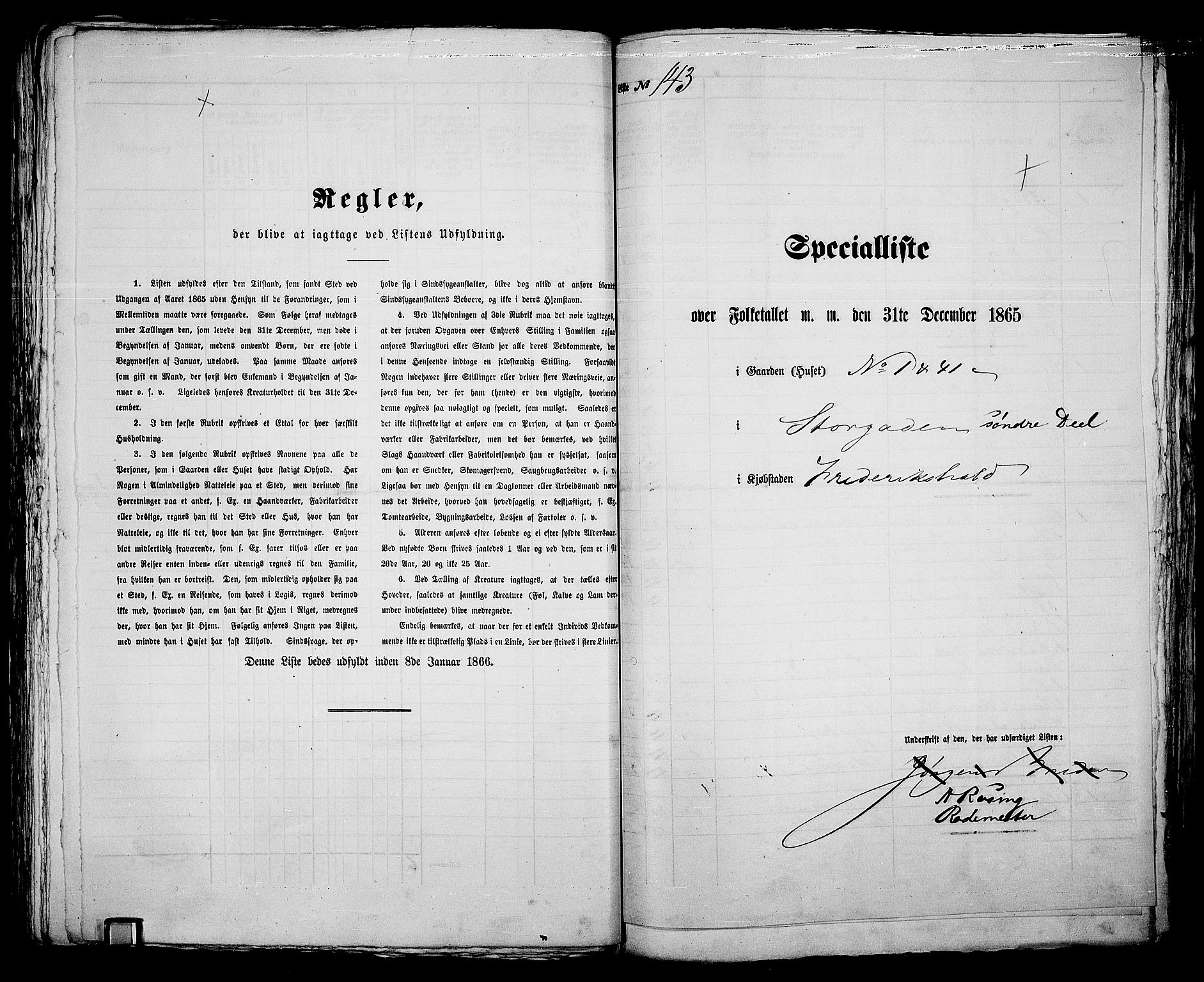 RA, 1865 census for Fredrikshald, 1865, p. 299