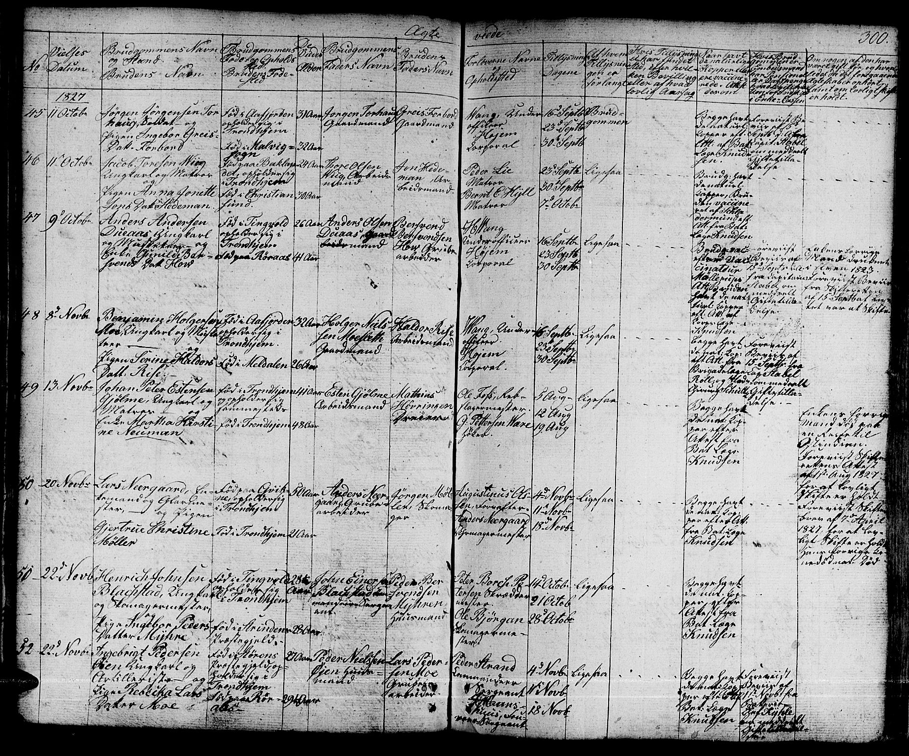 Ministerialprotokoller, klokkerbøker og fødselsregistre - Sør-Trøndelag, SAT/A-1456/601/L0045: Parish register (official) no. 601A13, 1821-1831, p. 300