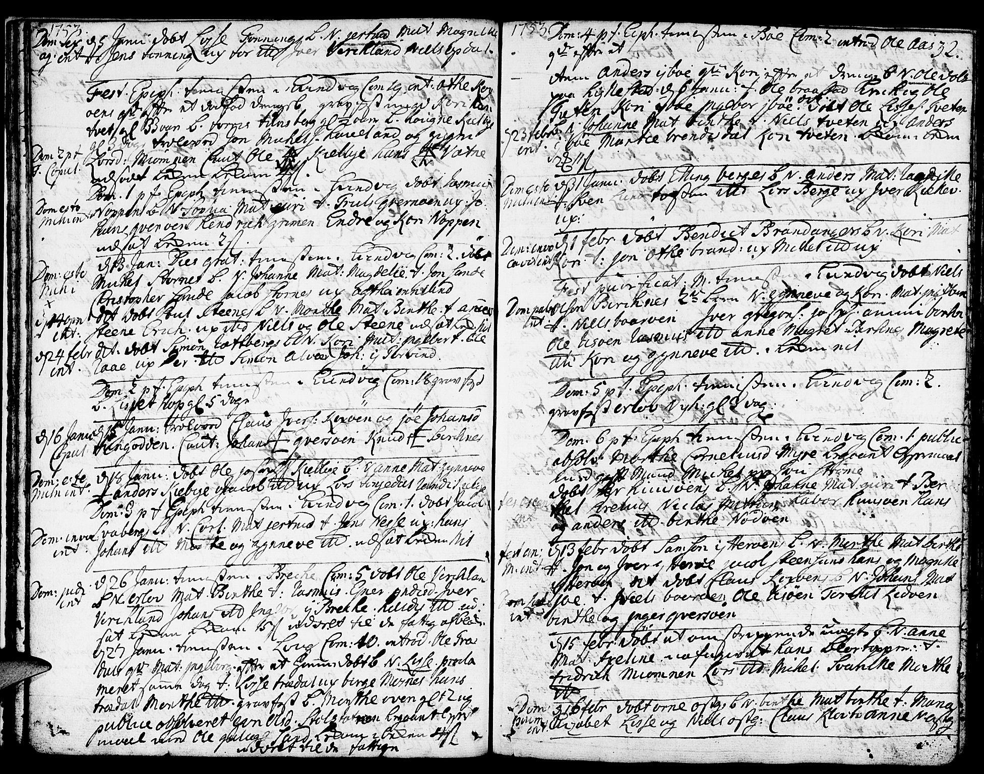 Gulen sokneprestembete, SAB/A-80201/H/Haa/Haaa/L0012: Parish register (official) no. A 12, 1749-1776, p. 32