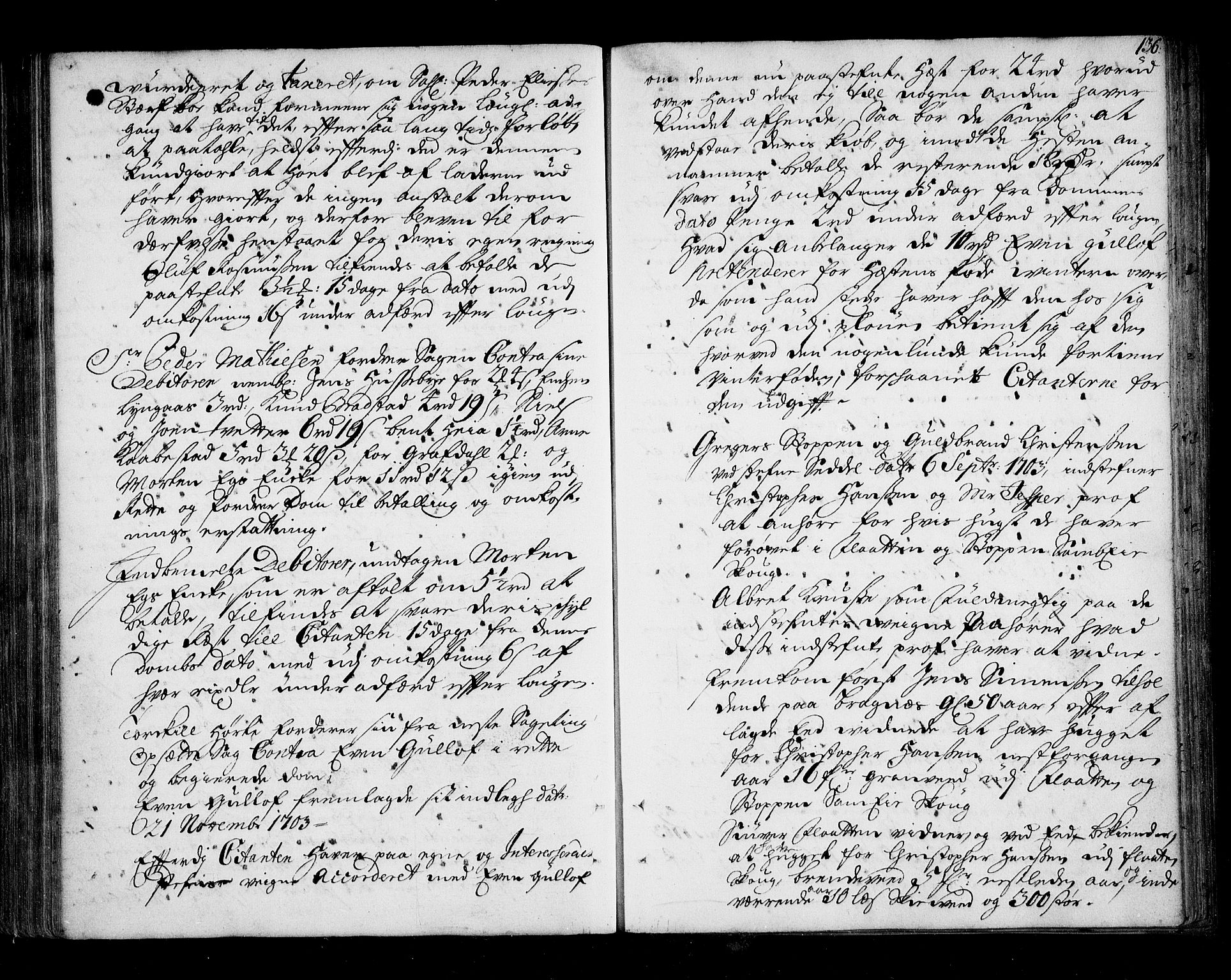 Lier, Røyken og Hurum sorenskriveri, SAKO/A-89/F/Fa/L0039: Tingbok, 1701-1704, p. 136