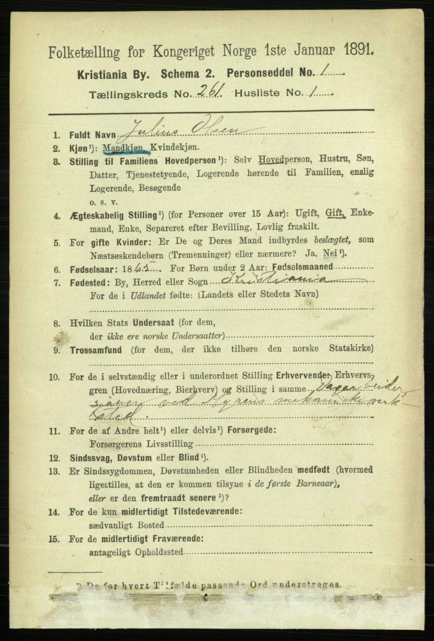 RA, 1891 census for 0301 Kristiania, 1891, p. 158262