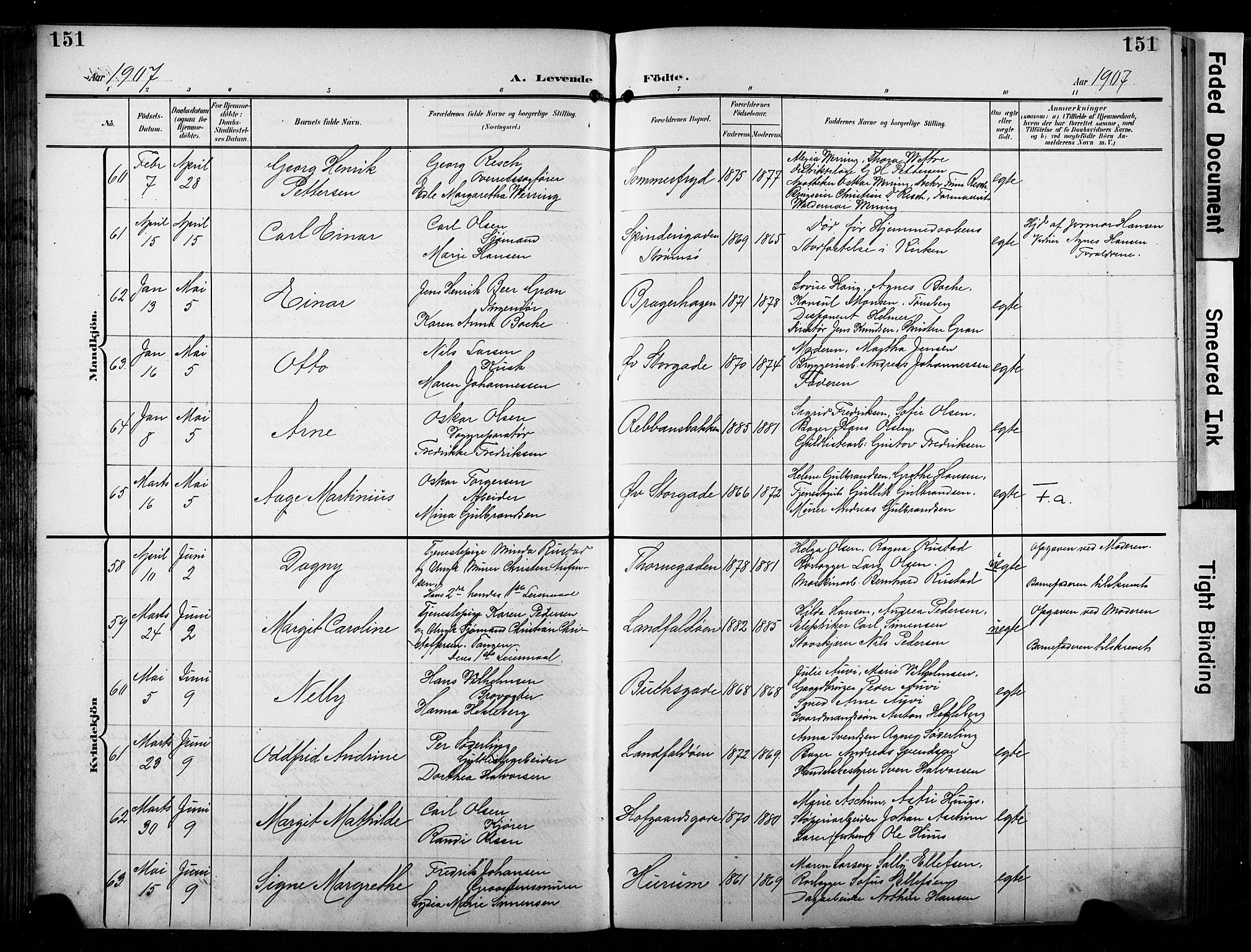 Bragernes kirkebøker, AV/SAKO-A-6/F/Fb/L0009: Parish register (official) no. II 9, 1902-1911, p. 151