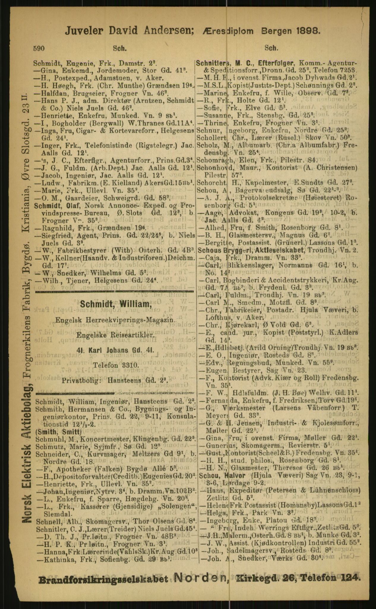 Kristiania/Oslo adressebok, PUBL/-, 1899, p. 590