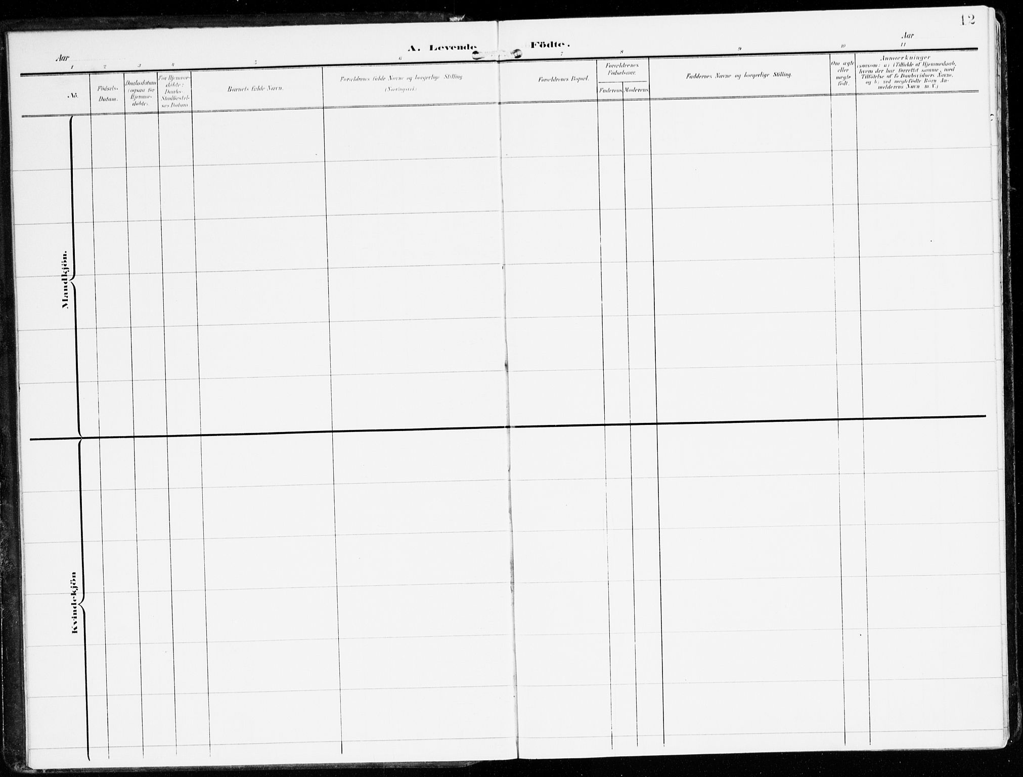 Innvik sokneprestembete, SAB/A-80501: Parish register (official) no. B 2, 1903-1929, p. 12