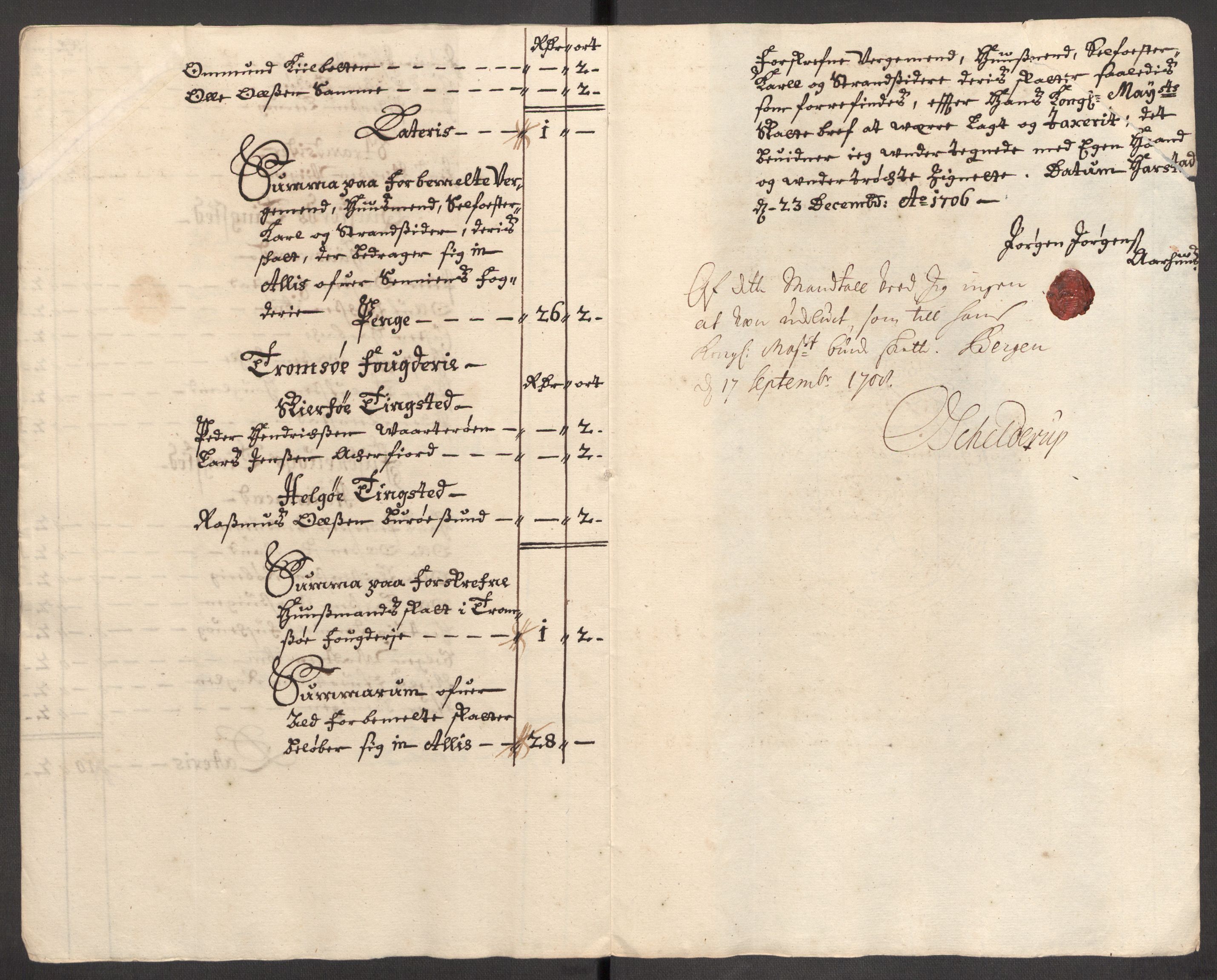 Rentekammeret inntil 1814, Reviderte regnskaper, Fogderegnskap, AV/RA-EA-4092/R68/L4756: Fogderegnskap Senja og Troms, 1705-1707, p. 131