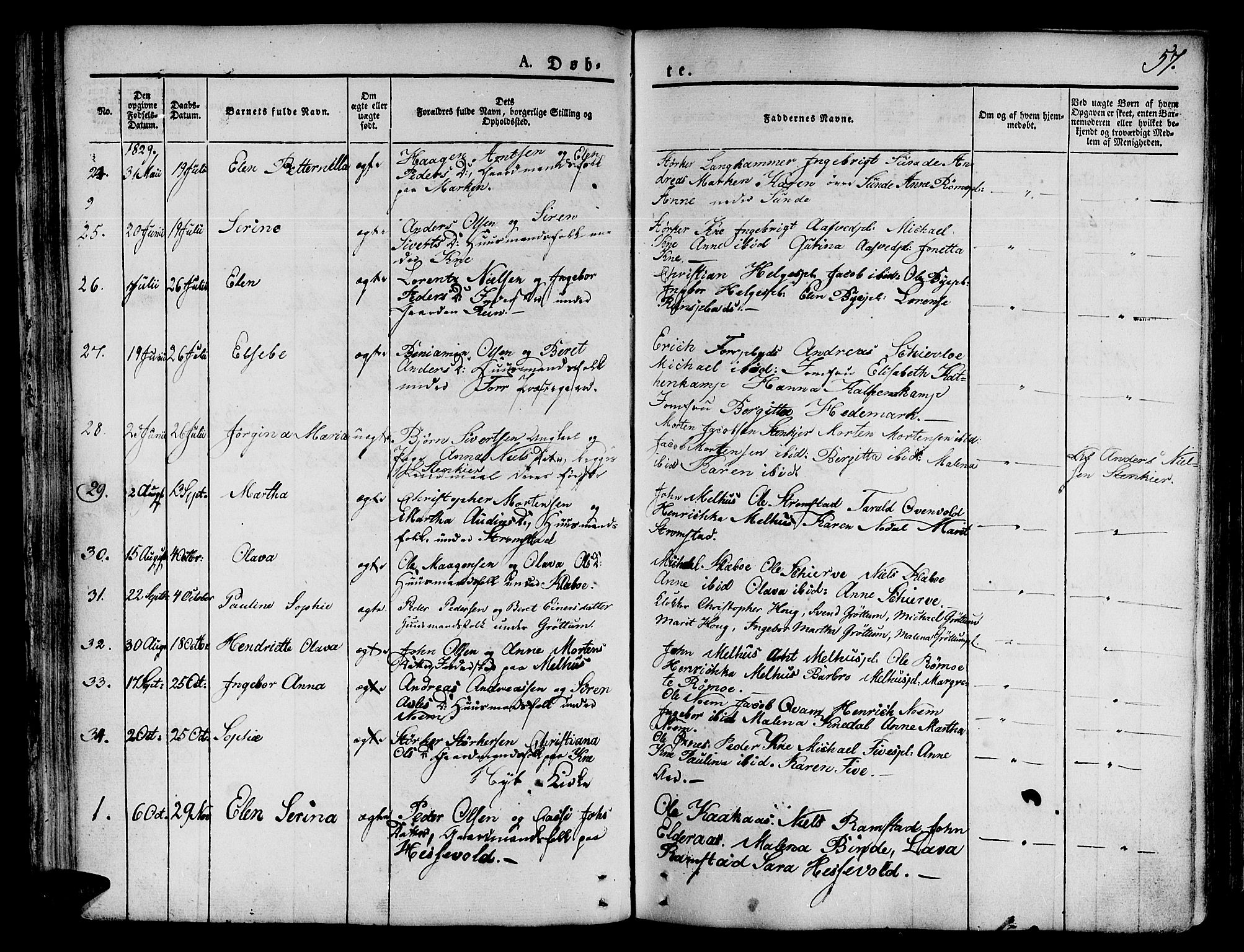 Ministerialprotokoller, klokkerbøker og fødselsregistre - Nord-Trøndelag, SAT/A-1458/746/L0445: Parish register (official) no. 746A04, 1826-1846, p. 57