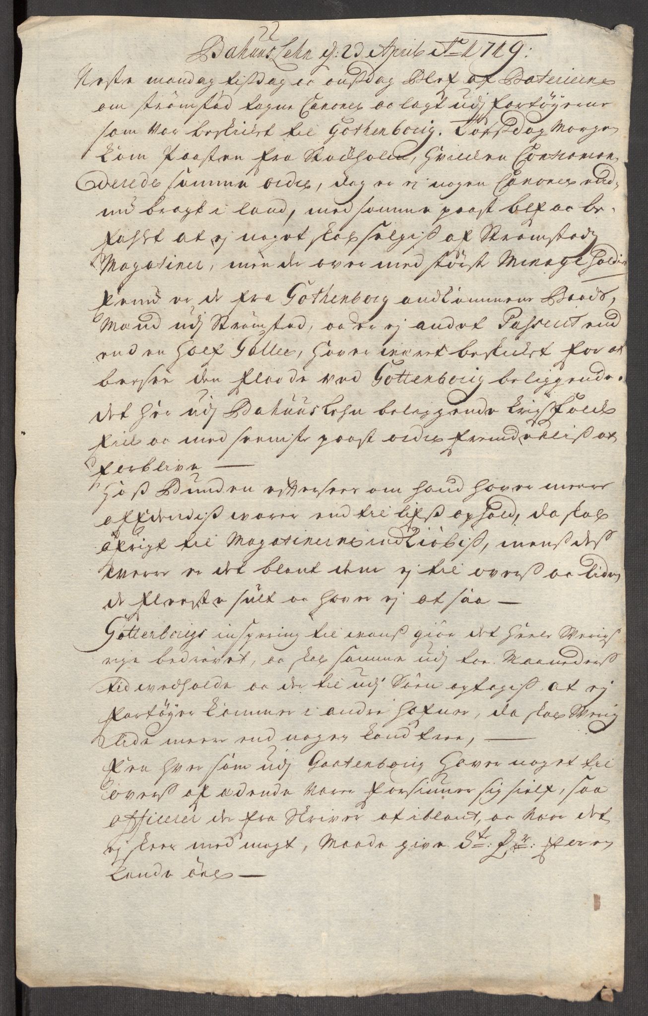 Kommanderende general (KG I) med Det norske krigsdirektorium, AV/RA-EA-5419/E/Eb/L0012: Kunnskap om fienden, kronologisk ordnet, 1718-1719, p. 657