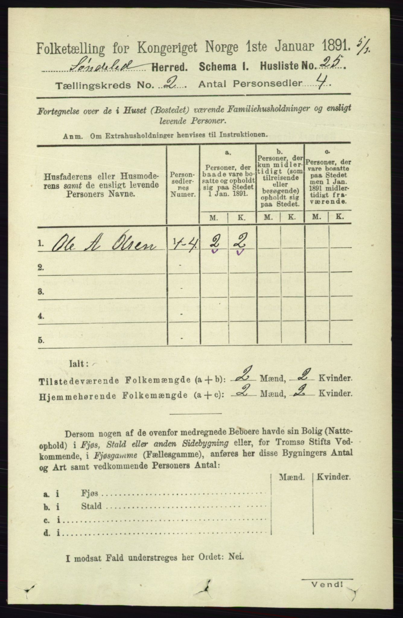 RA, 1891 census for 0913 Søndeled, 1891, p. 376