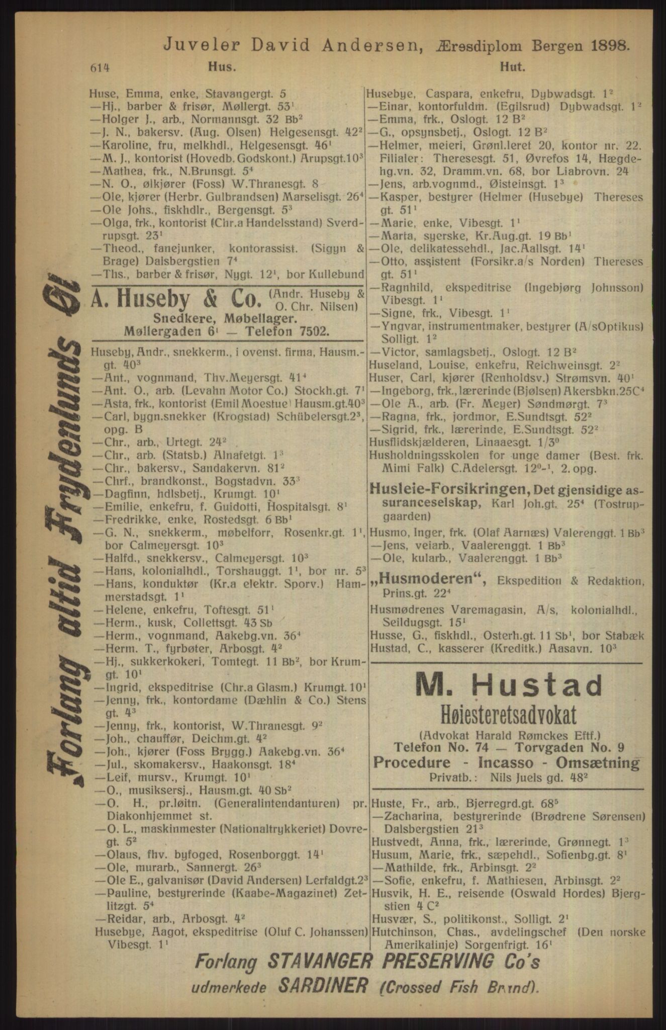 Kristiania/Oslo adressebok, PUBL/-, 1915, p. 614