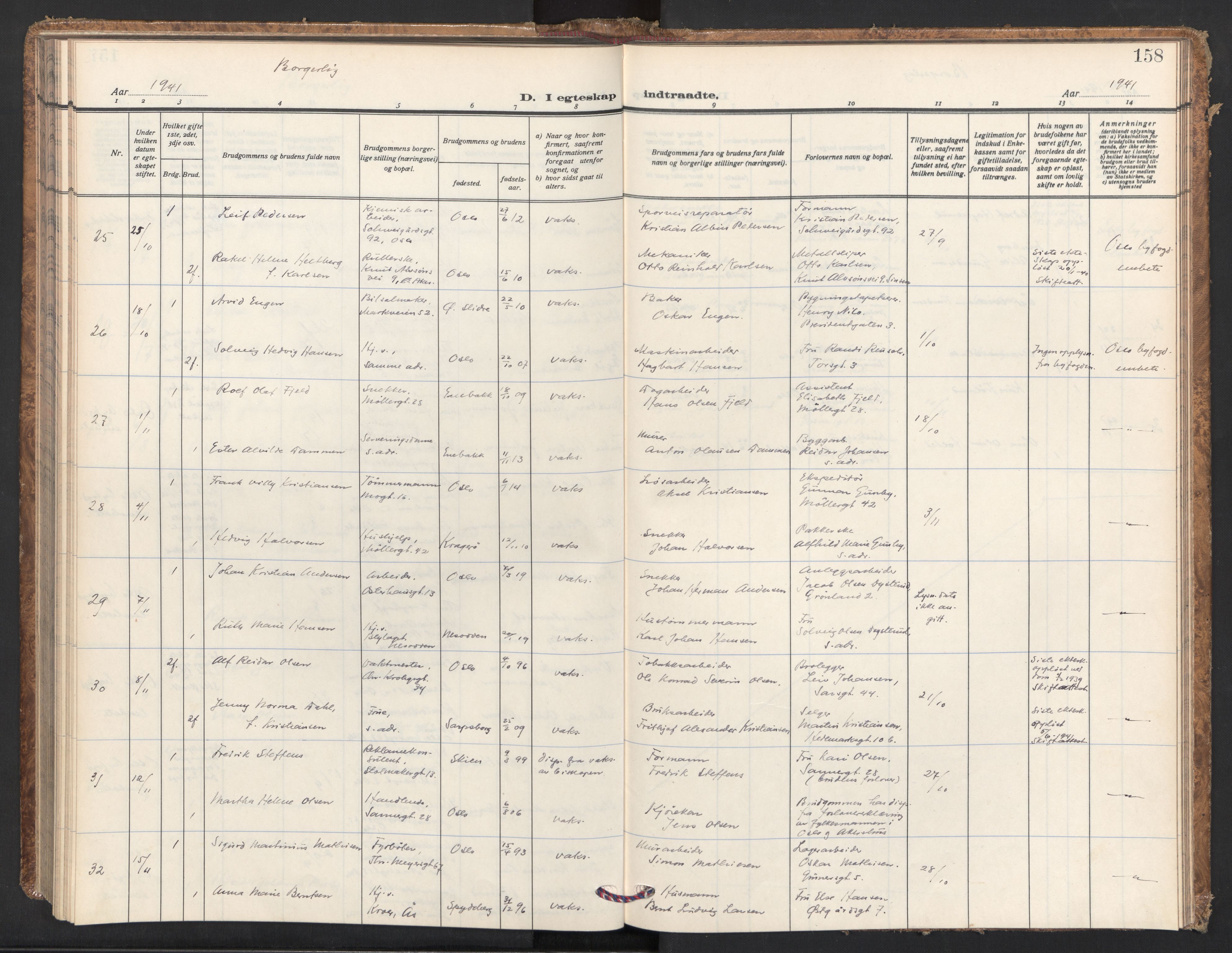 Jakob prestekontor Kirkebøker, AV/SAO-A-10850/F/Fa/L0019: Parish register (official) no. 19, 1937-1949, p. 158