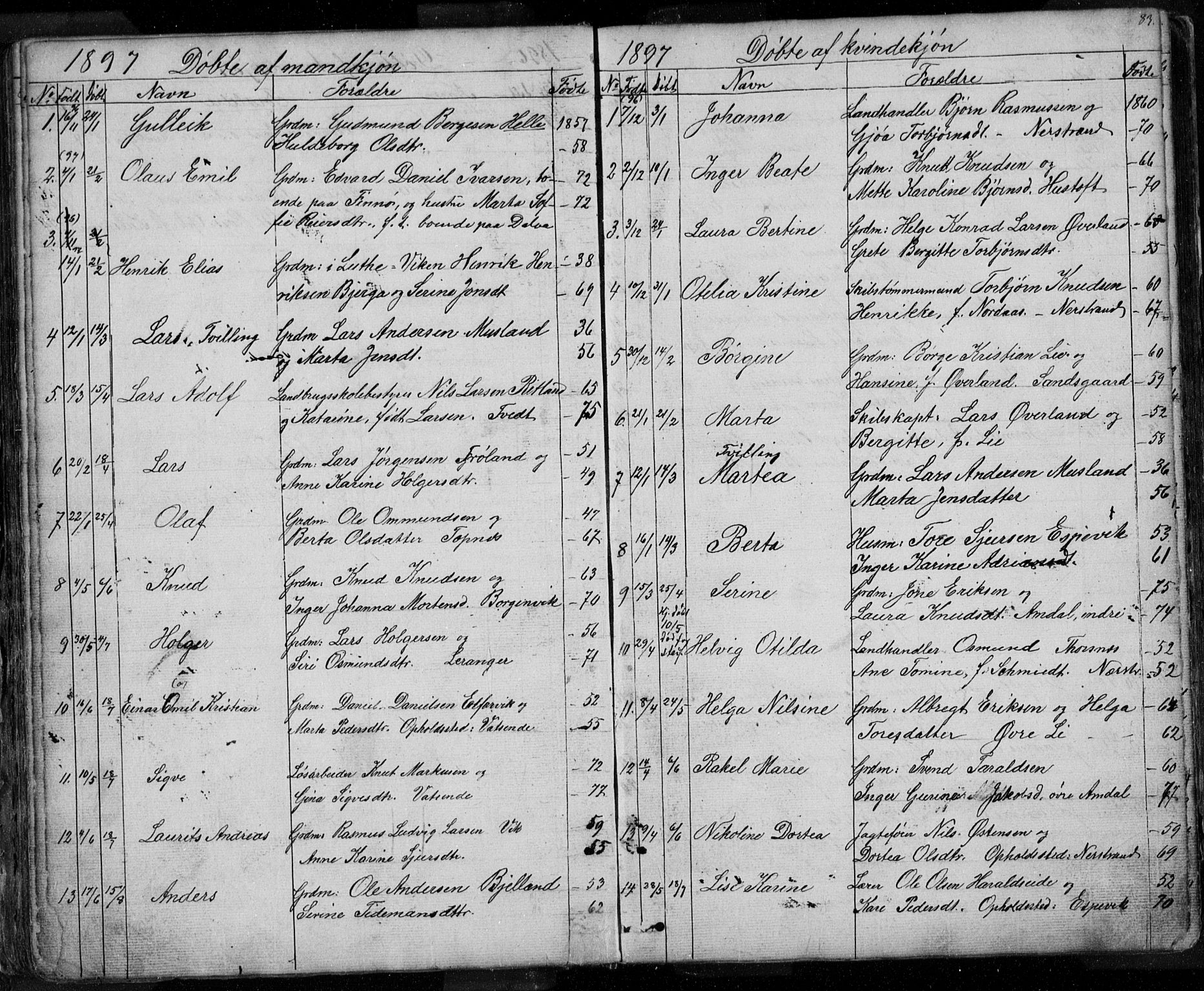Nedstrand sokneprestkontor, SAST/A-101841/01/V: Parish register (copy) no. B 3, 1848-1933, p. 83
