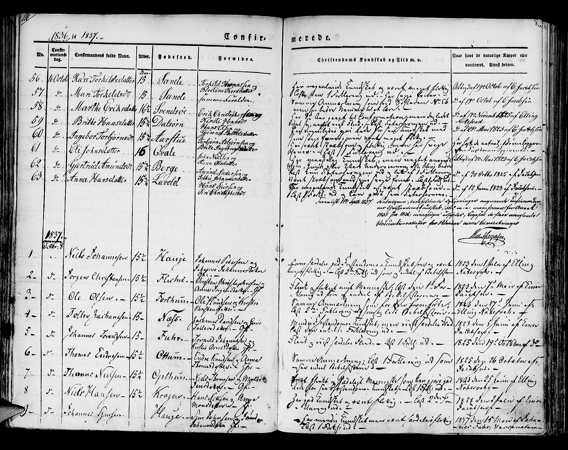 Luster sokneprestembete, SAB/A-81101/H/Haa/Haaa/L0005: Parish register (official) no. A 5, 1831-1841, p. 110