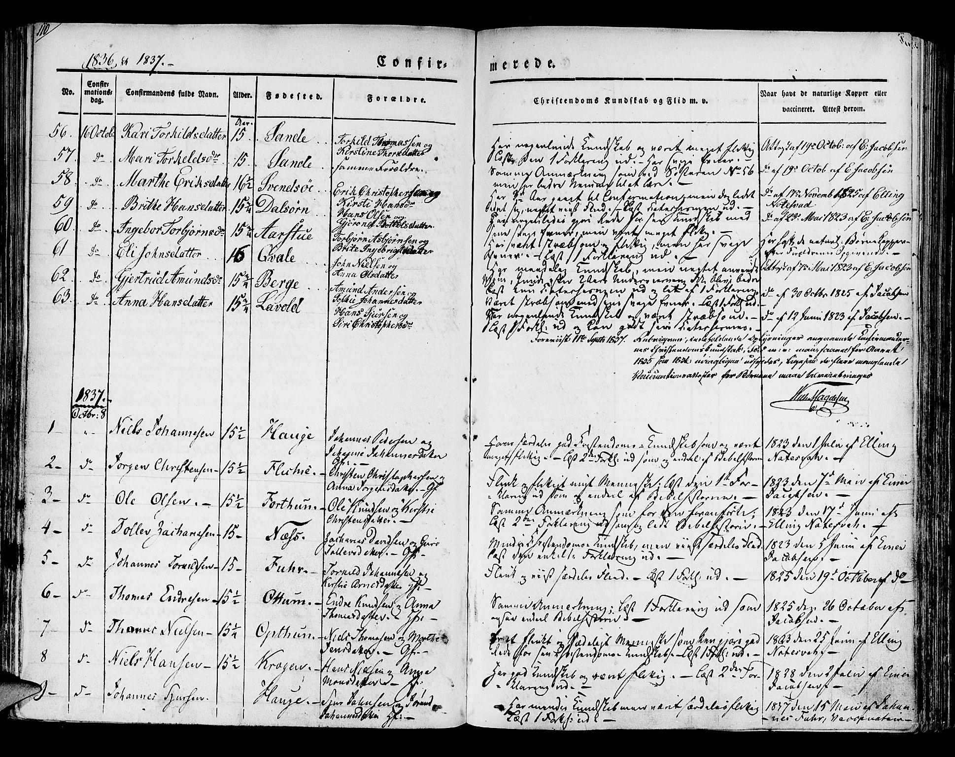 Luster sokneprestembete, AV/SAB-A-81101/H/Haa/Haaa/L0005: Parish register (official) no. A 5, 1831-1841, p. 110