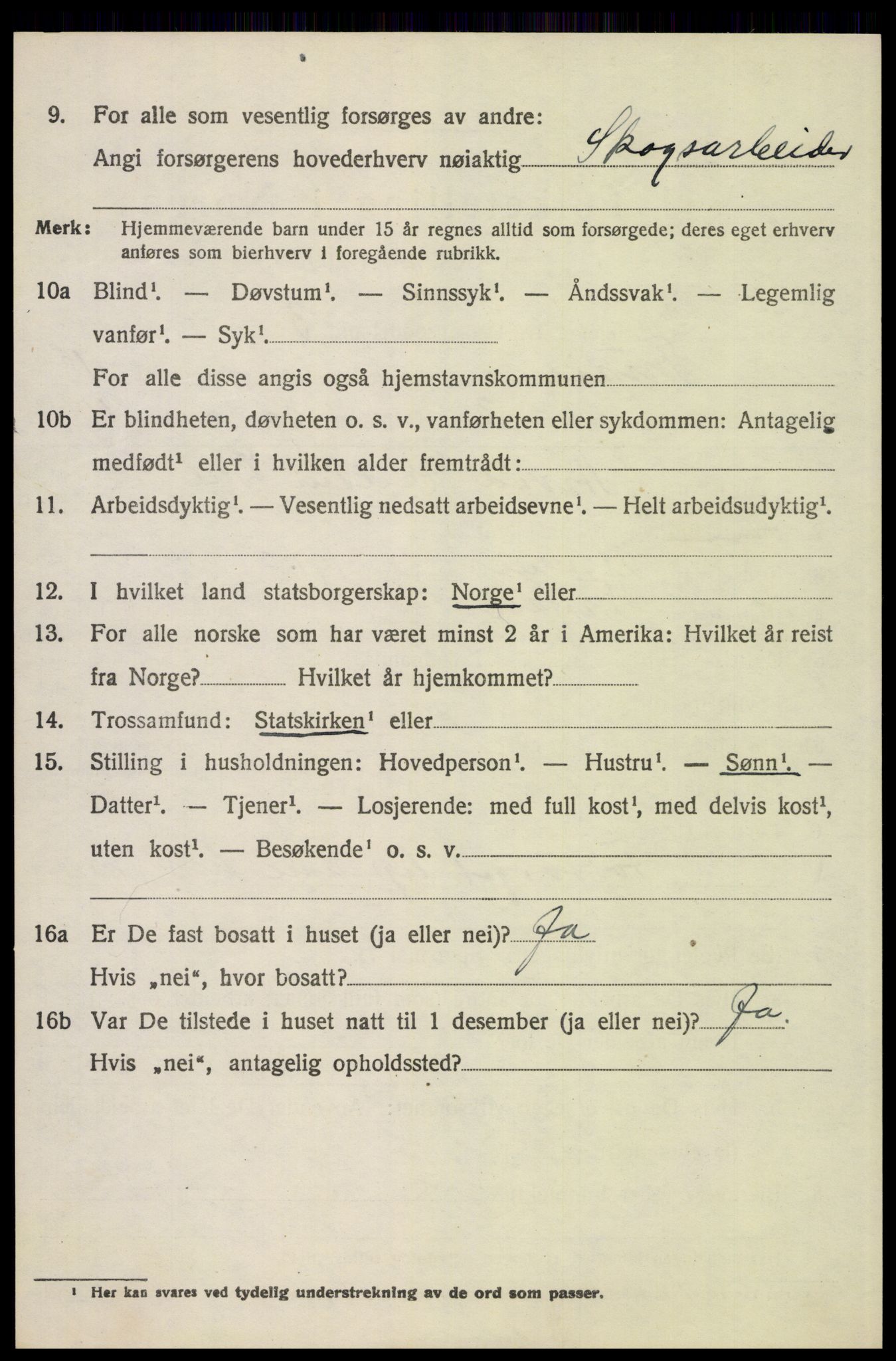 SAH, 1920 census for Trysil, 1920, p. 7650