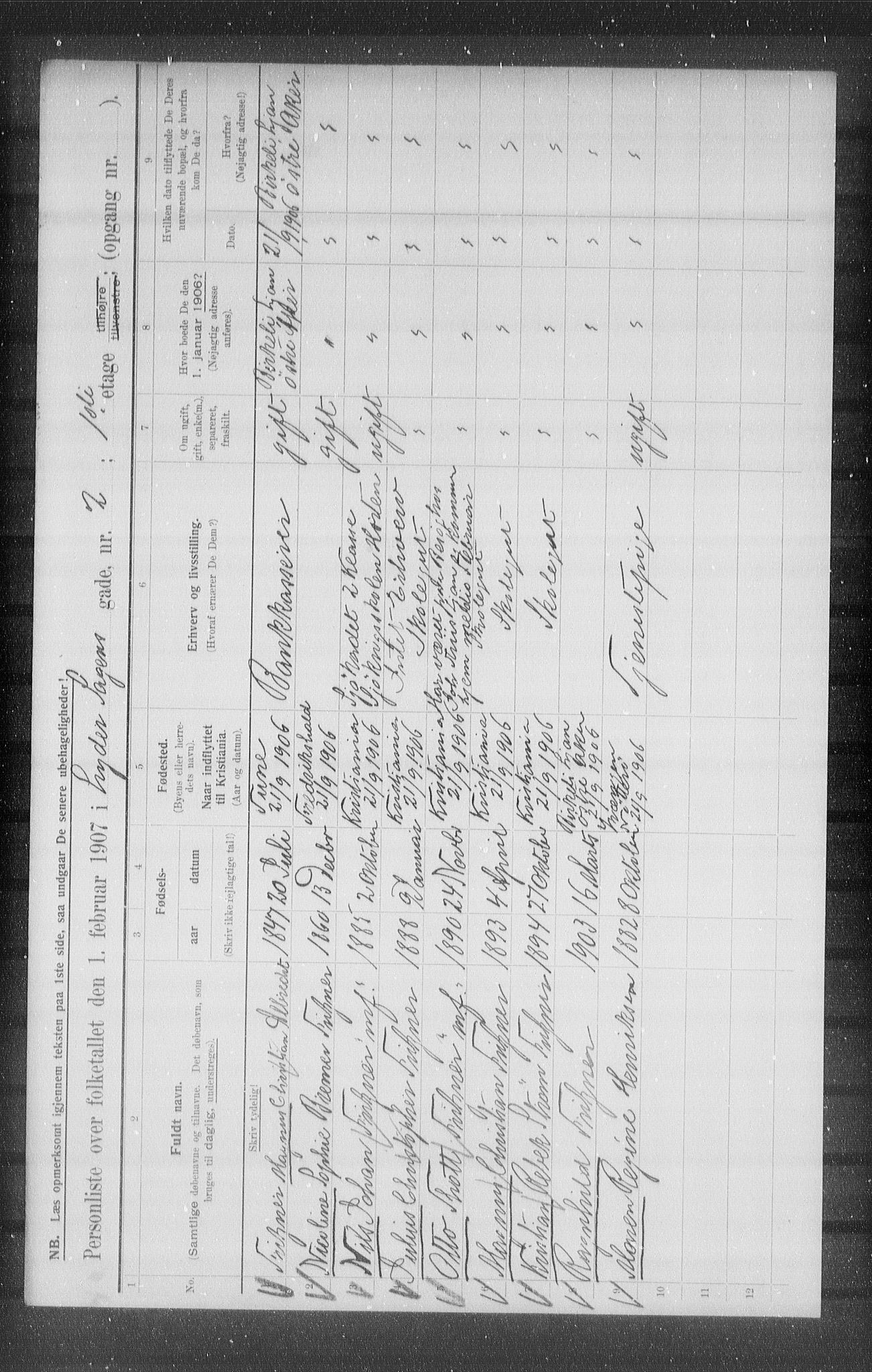 OBA, Municipal Census 1907 for Kristiania, 1907, p. 29873