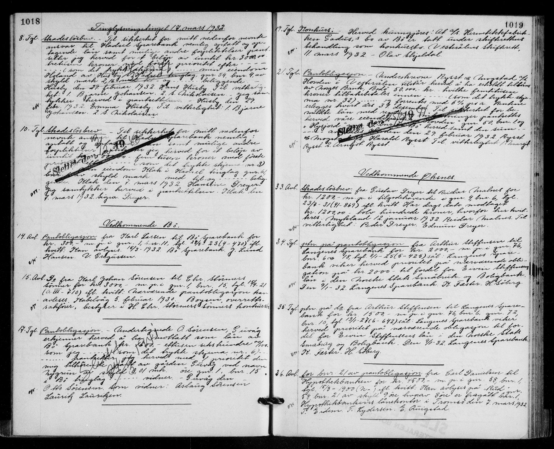 Vesterålen sorenskriveri, SAT/A-4180/1/2/2Ca/L0048: Mortgage book no. 41, 1928-1932, Deed date: 17.03.1932