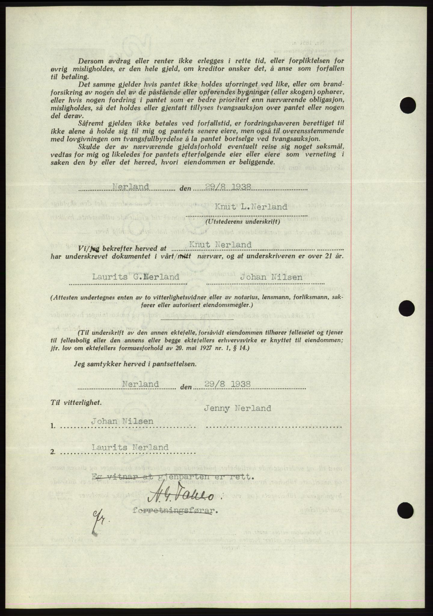 Søre Sunnmøre sorenskriveri, AV/SAT-A-4122/1/2/2C/L0066: Mortgage book no. 60, 1938-1938, Diary no: : 1297/1938