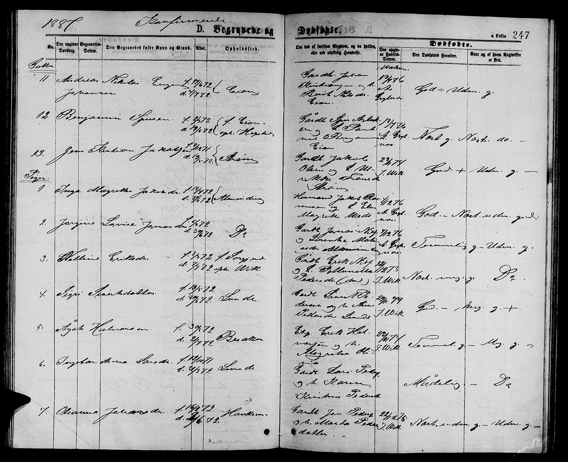 Ministerialprotokoller, klokkerbøker og fødselsregistre - Sør-Trøndelag, SAT/A-1456/657/L0715: Parish register (copy) no. 657C02, 1873-1888, p. 247
