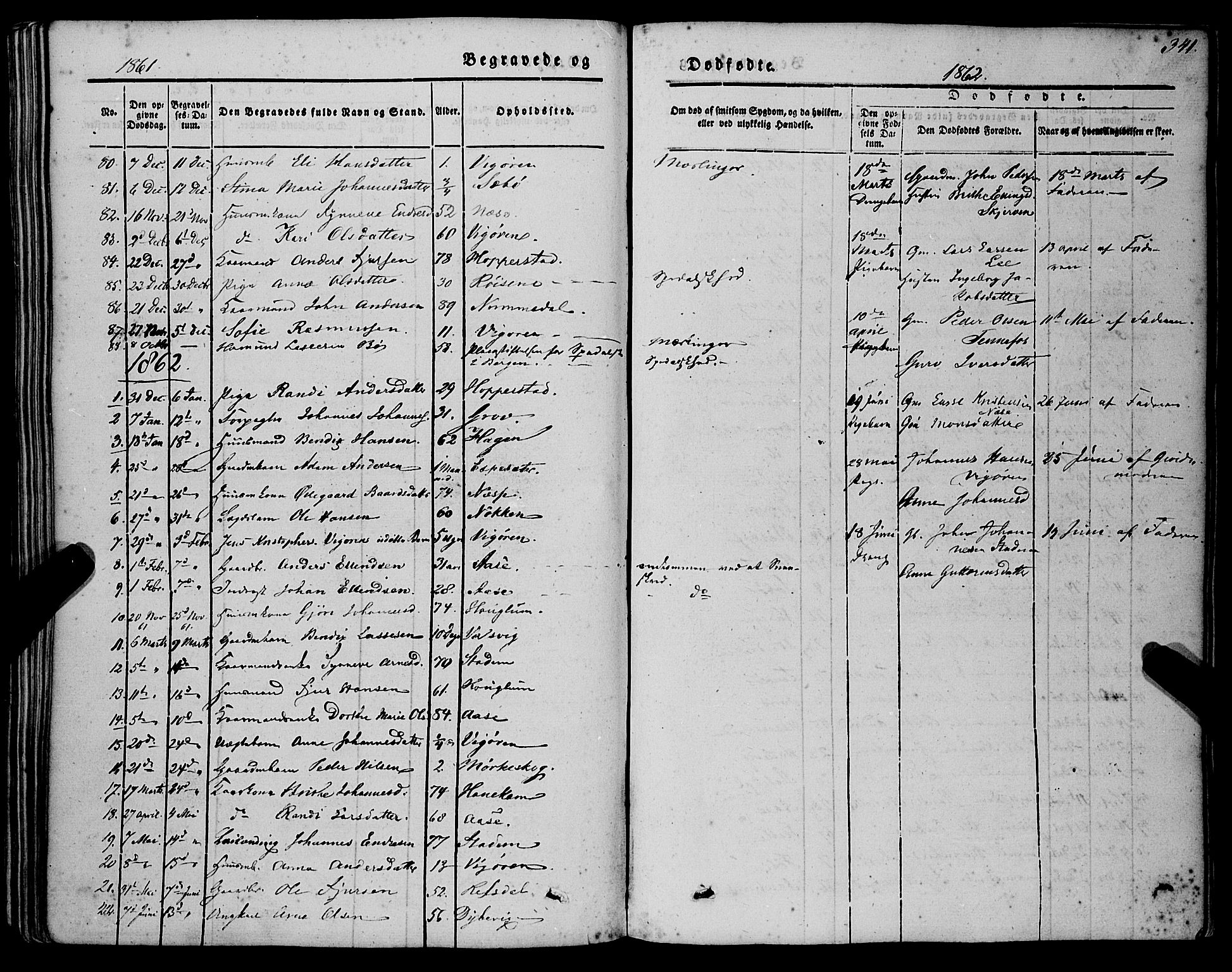 Vik sokneprestembete, AV/SAB-A-81501/H/Haa/Haaa/L0008: Parish register (official) no. A 8, 1846-1865, p. 341