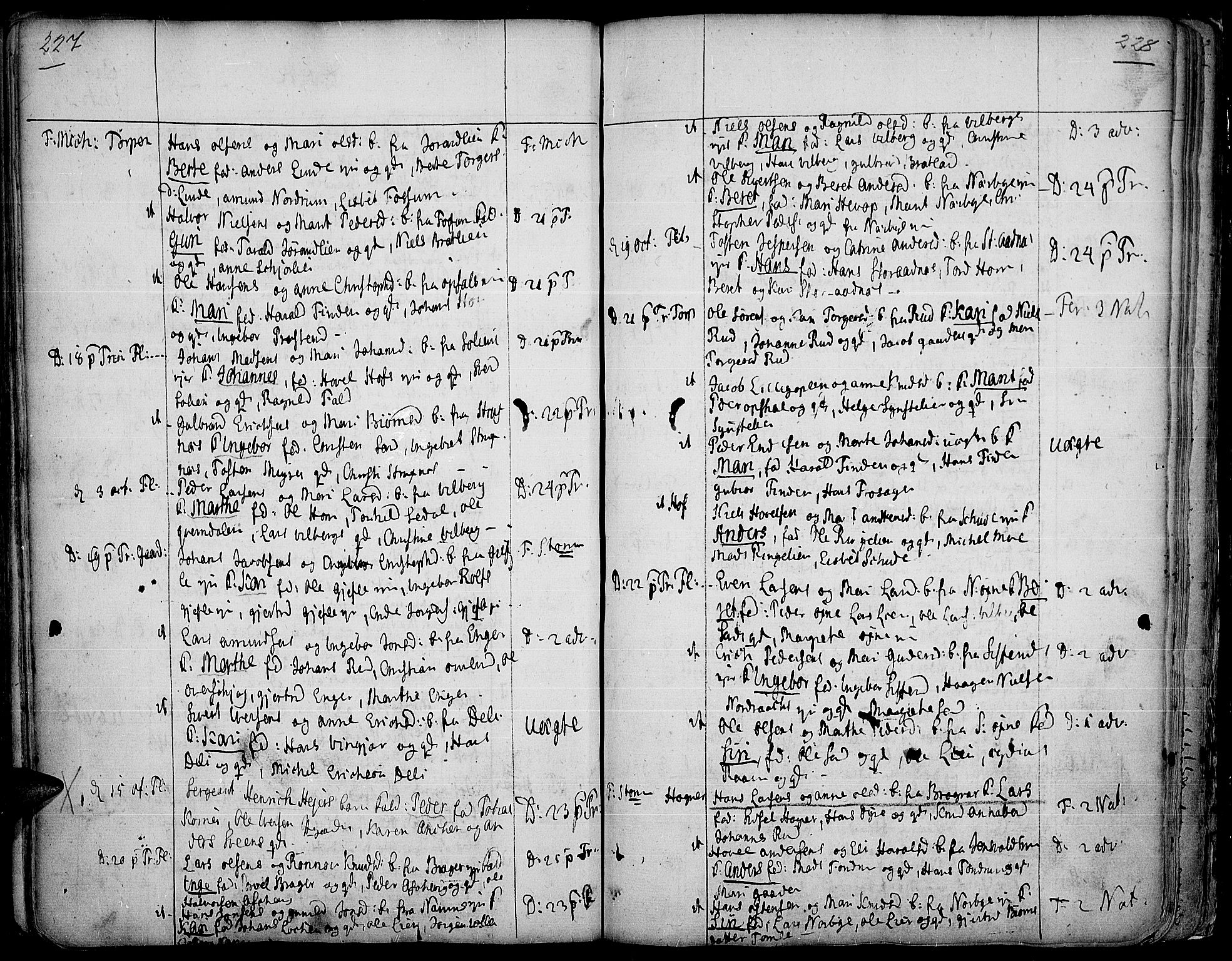 Land prestekontor, AV/SAH-PREST-120/H/Ha/Haa/L0002: Parish register (official) no. 2, 1733-1764, p. 227-228